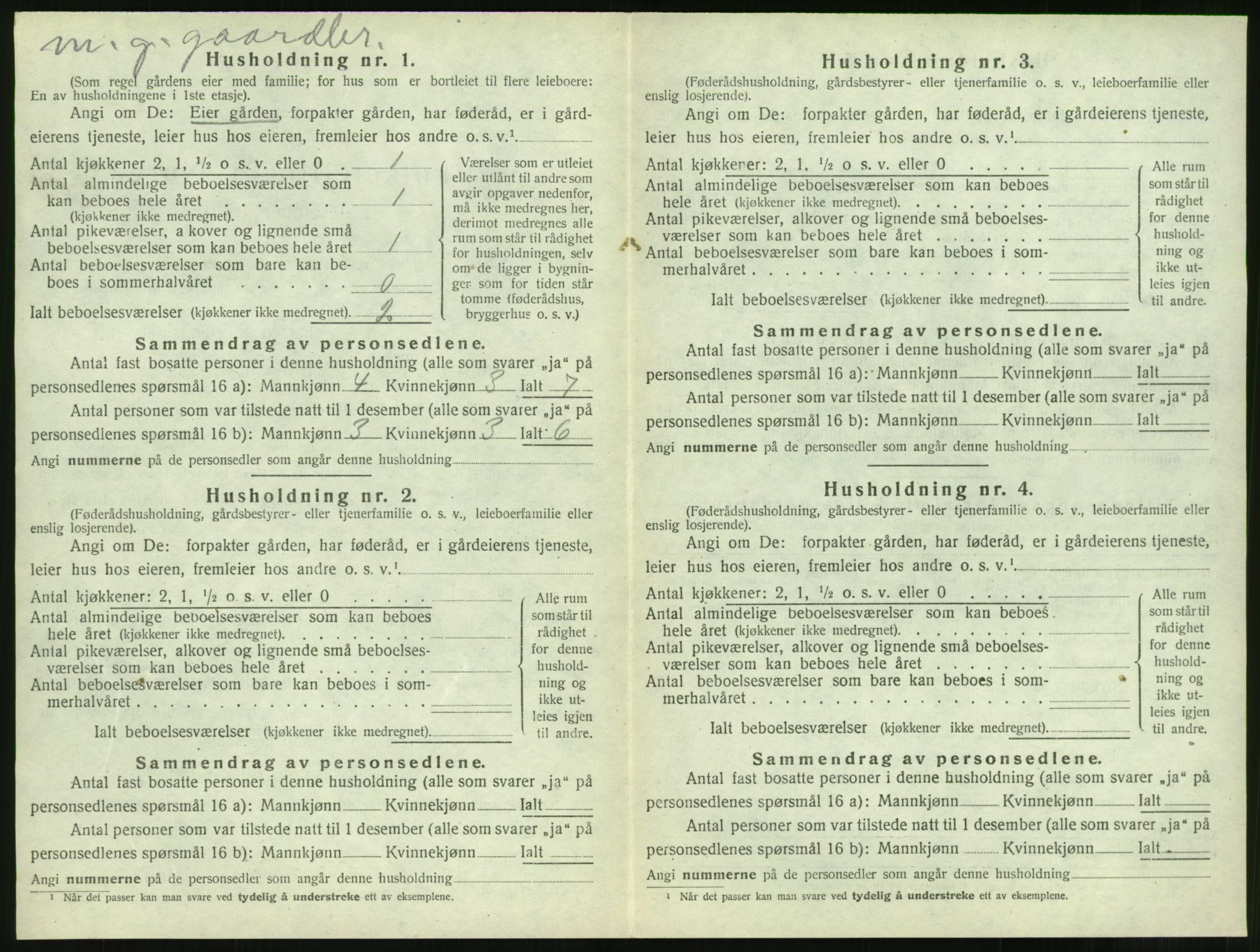 SAT, 1920 census for Vatne, 1920, p. 545