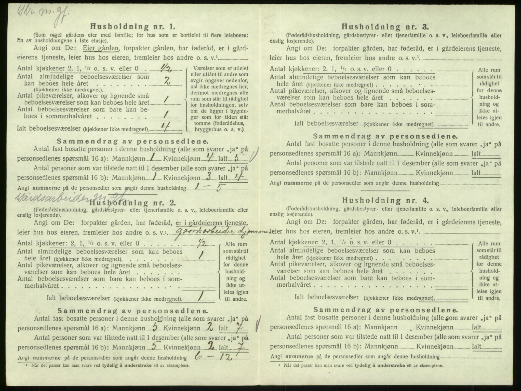 SAB, 1920 census for Austrheim, 1920, p. 430