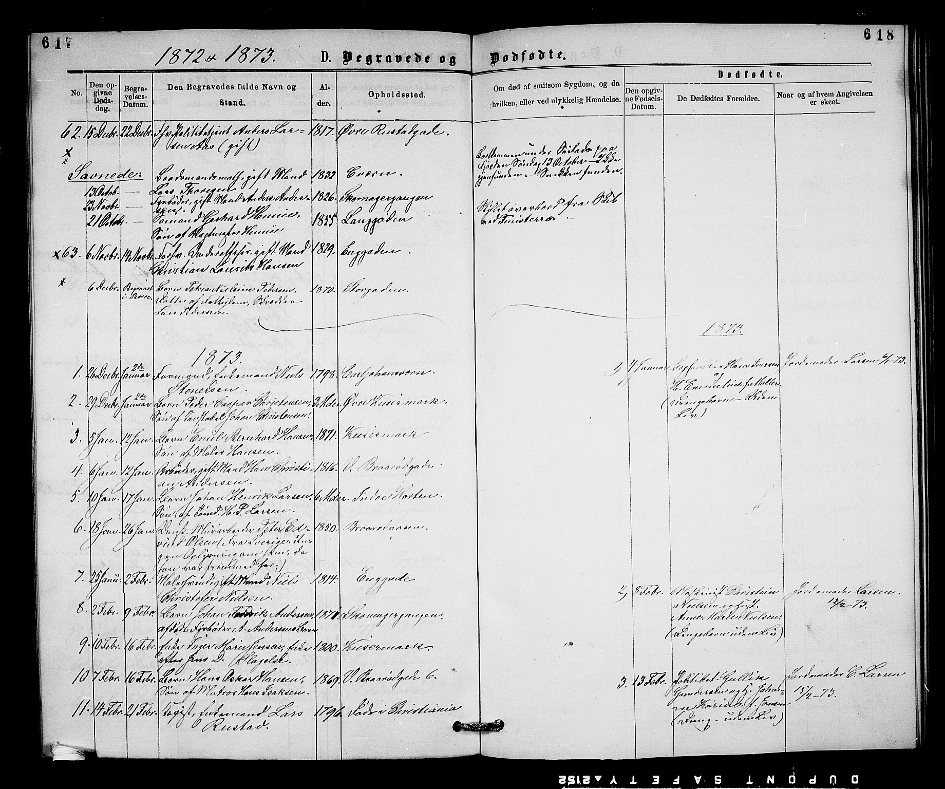 Horten kirkebøker, SAKO/A-348/G/Ga/L0003: Parish register (copy) no. 3, 1872-1877, p. 617-618