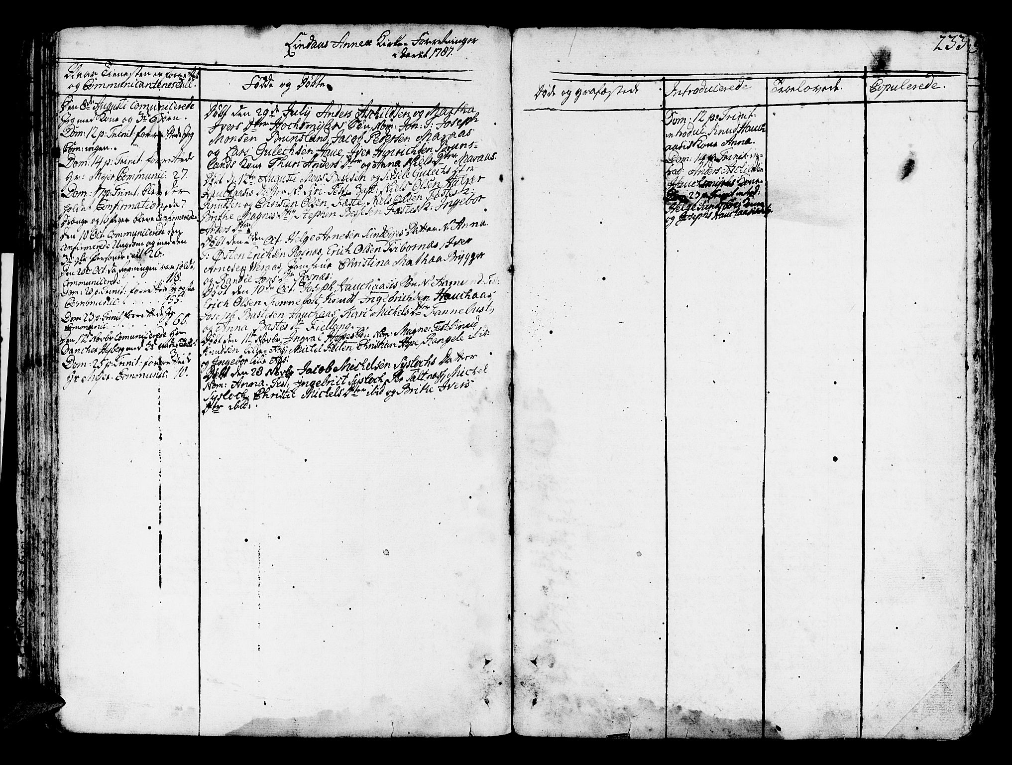 Lindås Sokneprestembete, AV/SAB-A-76701/H/Haa/Haaa/L0004: Parish register (official) no. A 4, 1764-1791, p. 233