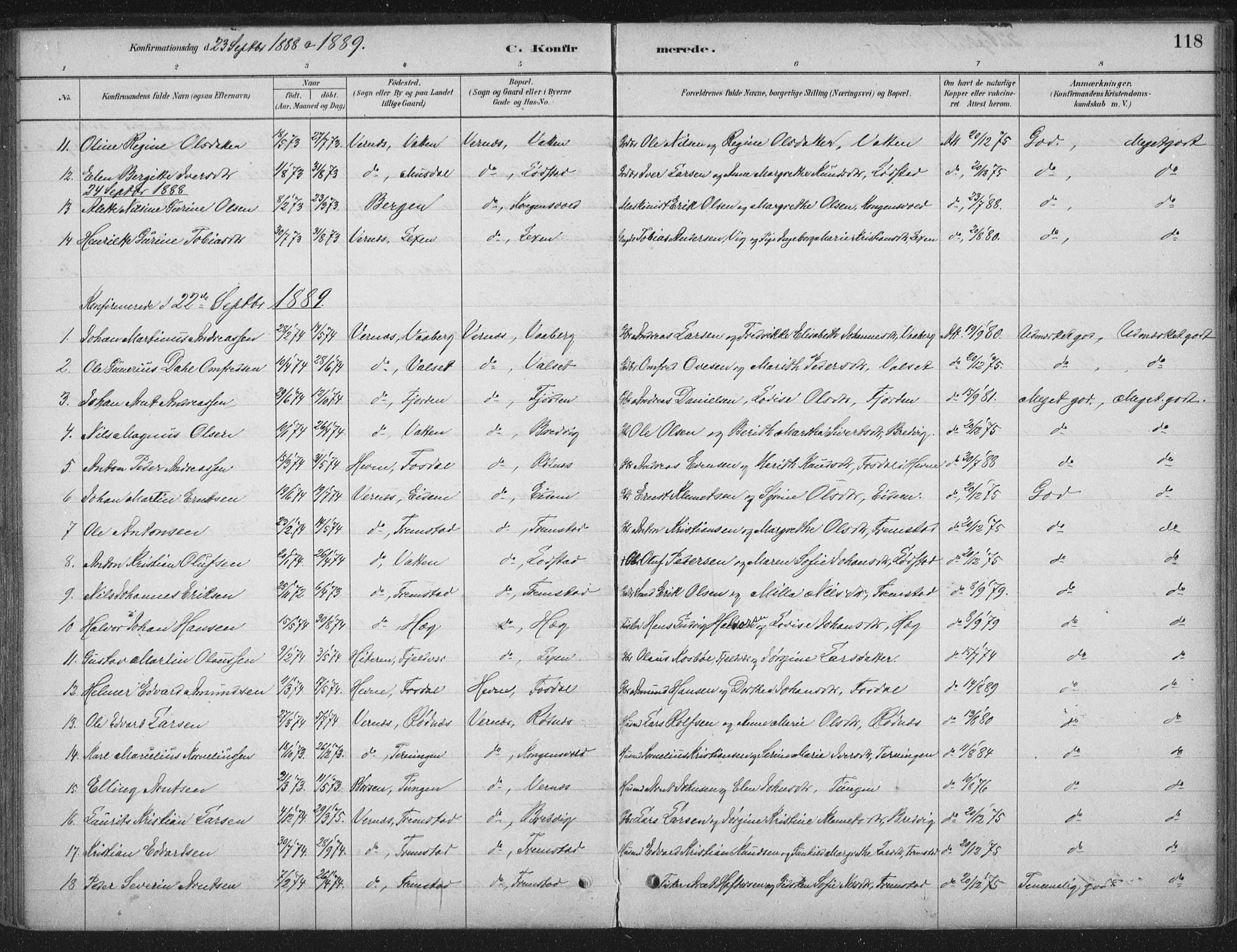 Ministerialprotokoller, klokkerbøker og fødselsregistre - Sør-Trøndelag, SAT/A-1456/662/L0755: Parish register (official) no. 662A01, 1879-1905, p. 118