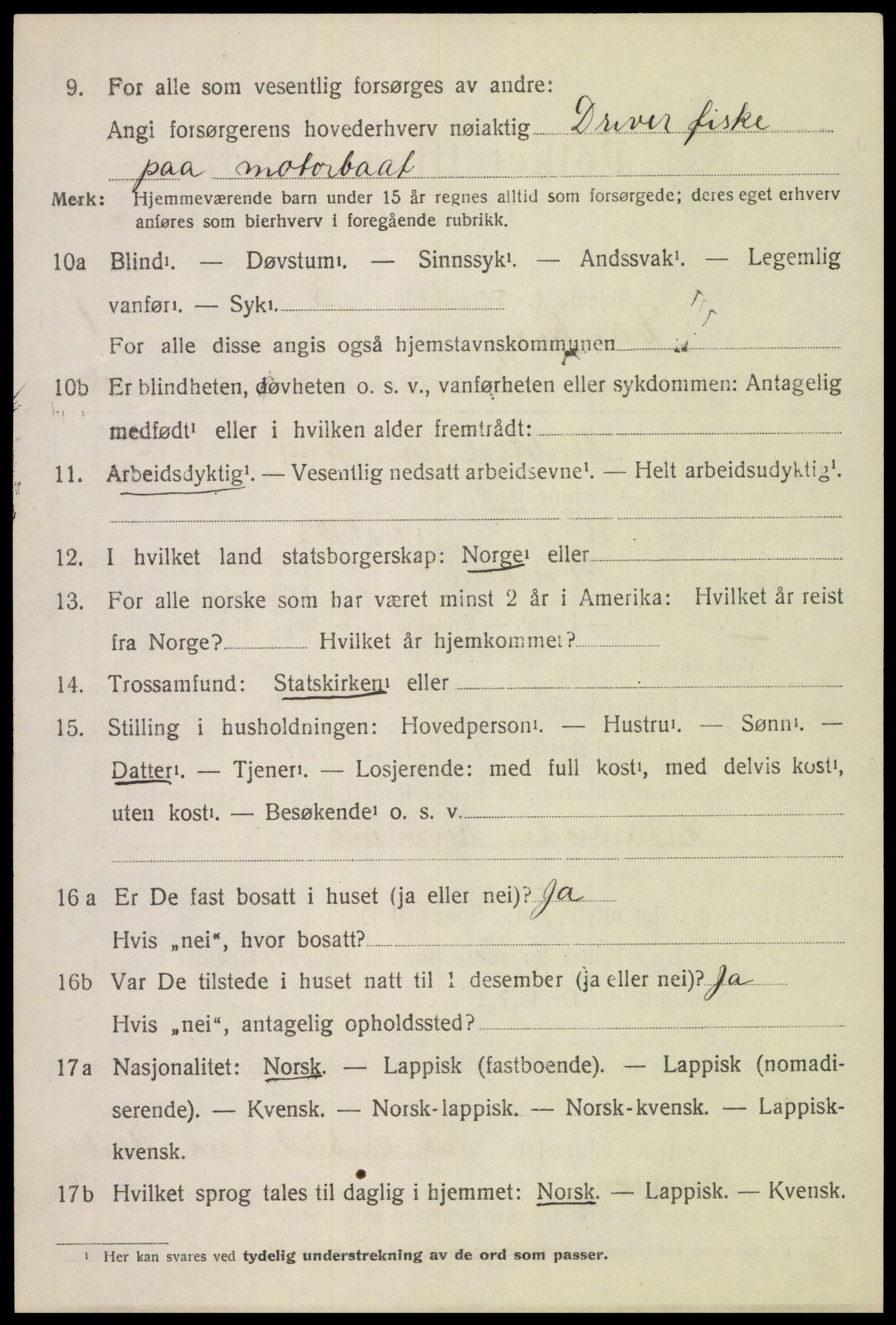 SAT, 1920 census for Dverberg, 1920, p. 1863