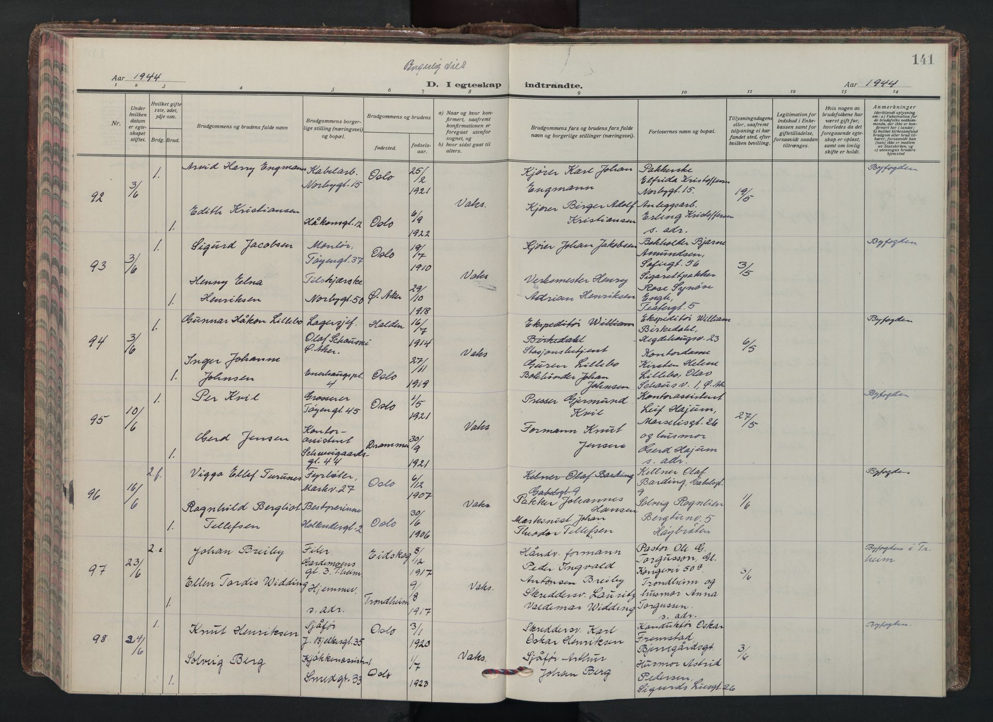 Grønland prestekontor Kirkebøker, AV/SAO-A-10848/F/Fa/L0020: Parish register (official) no. 20, 1935-1946, p. 141