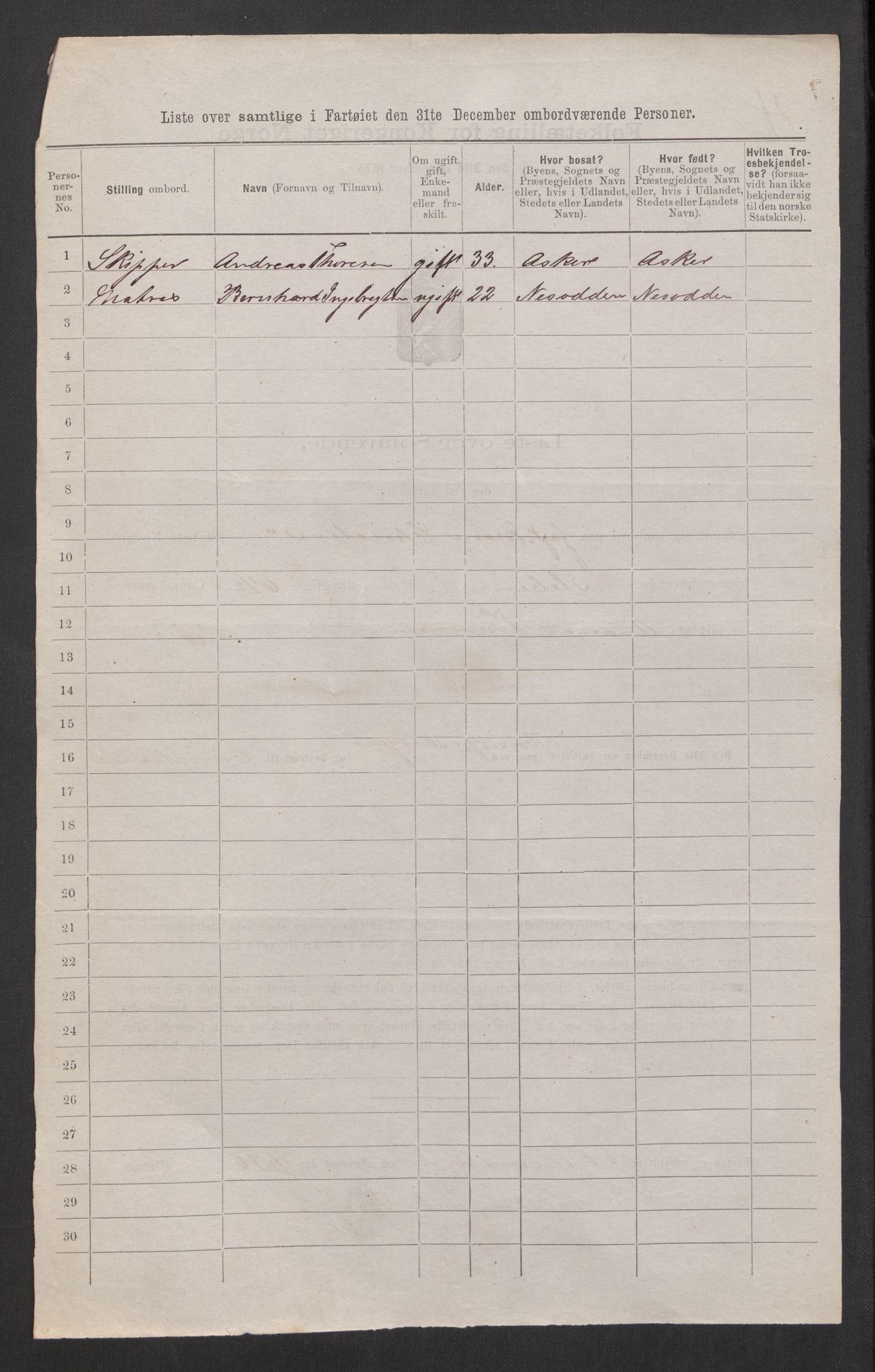 RA, 1875 census, lists of crew on ships: Ships in domestic ports, 1875, p. 5