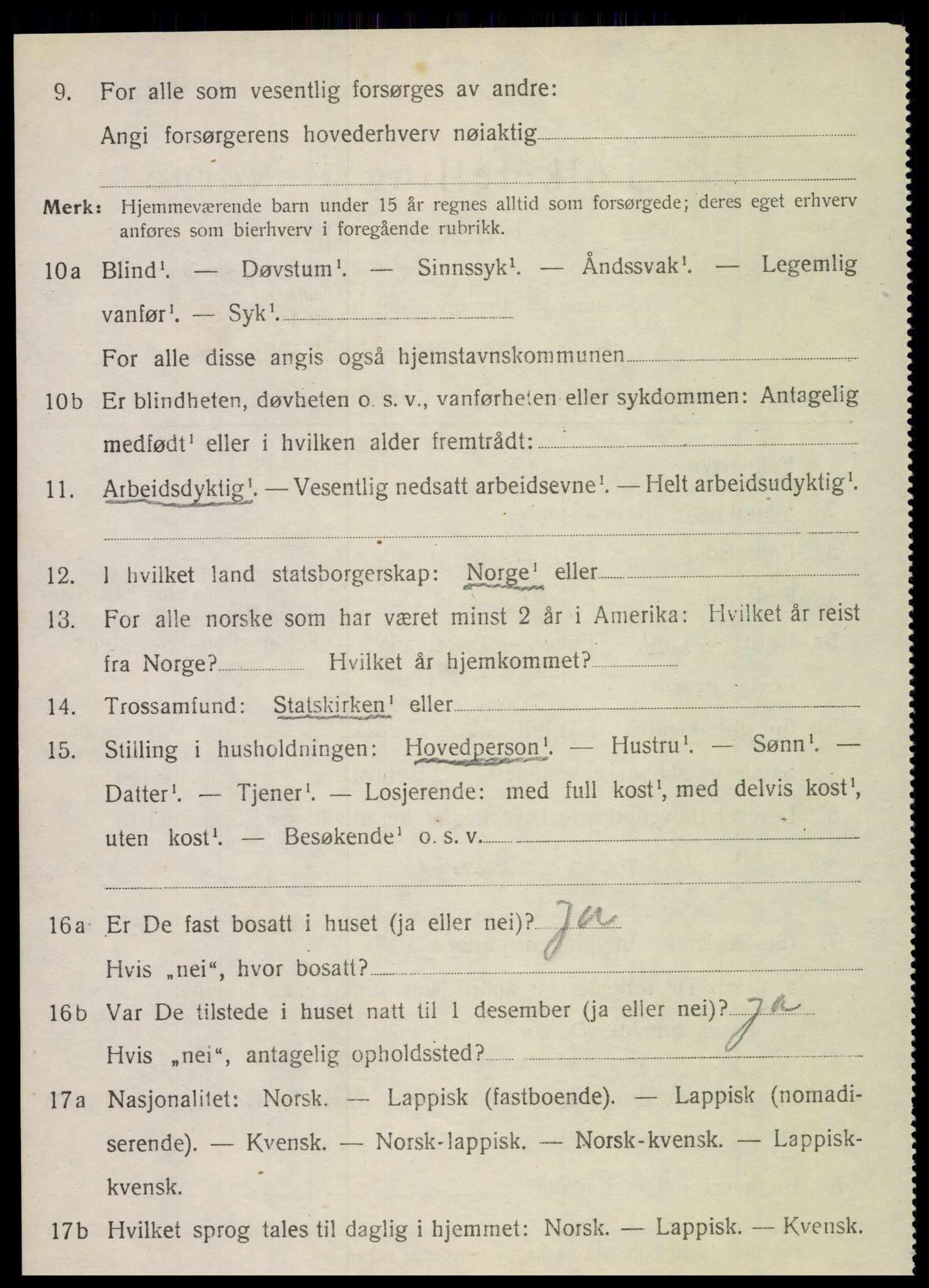 SAT, 1920 census for Vevelstad, 1920, p. 1401