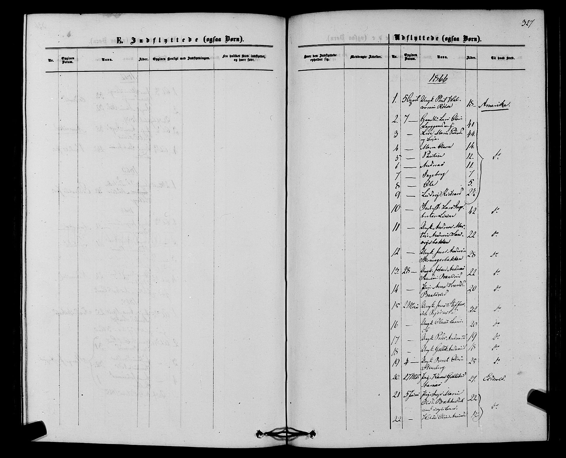 Hurdal prestekontor Kirkebøker, SAO/A-10889/F/Fb/L0002: Parish register (official) no. II 2, 1860-1877, p. 327