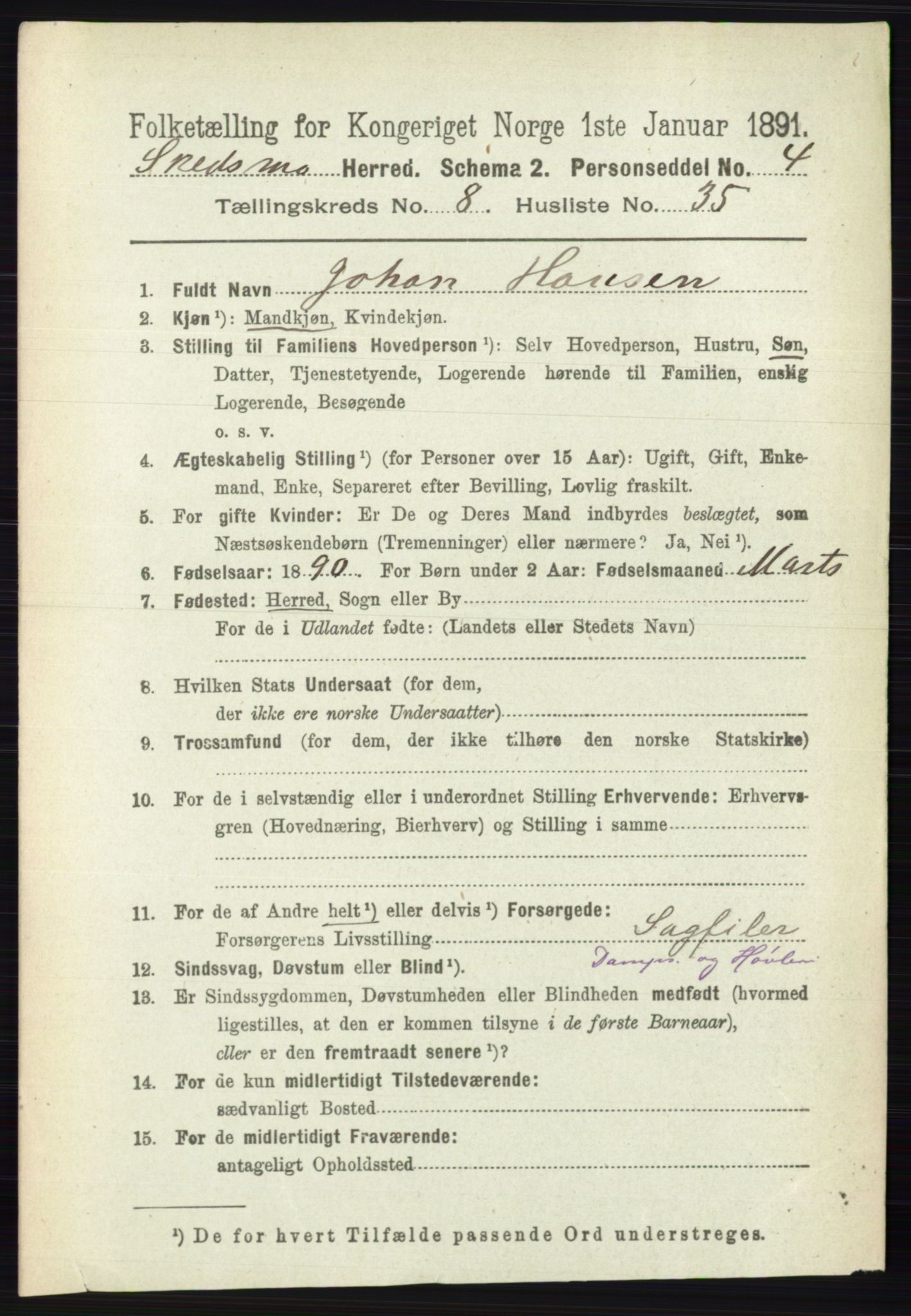 RA, 1891 census for 0231 Skedsmo, 1891, p. 4327