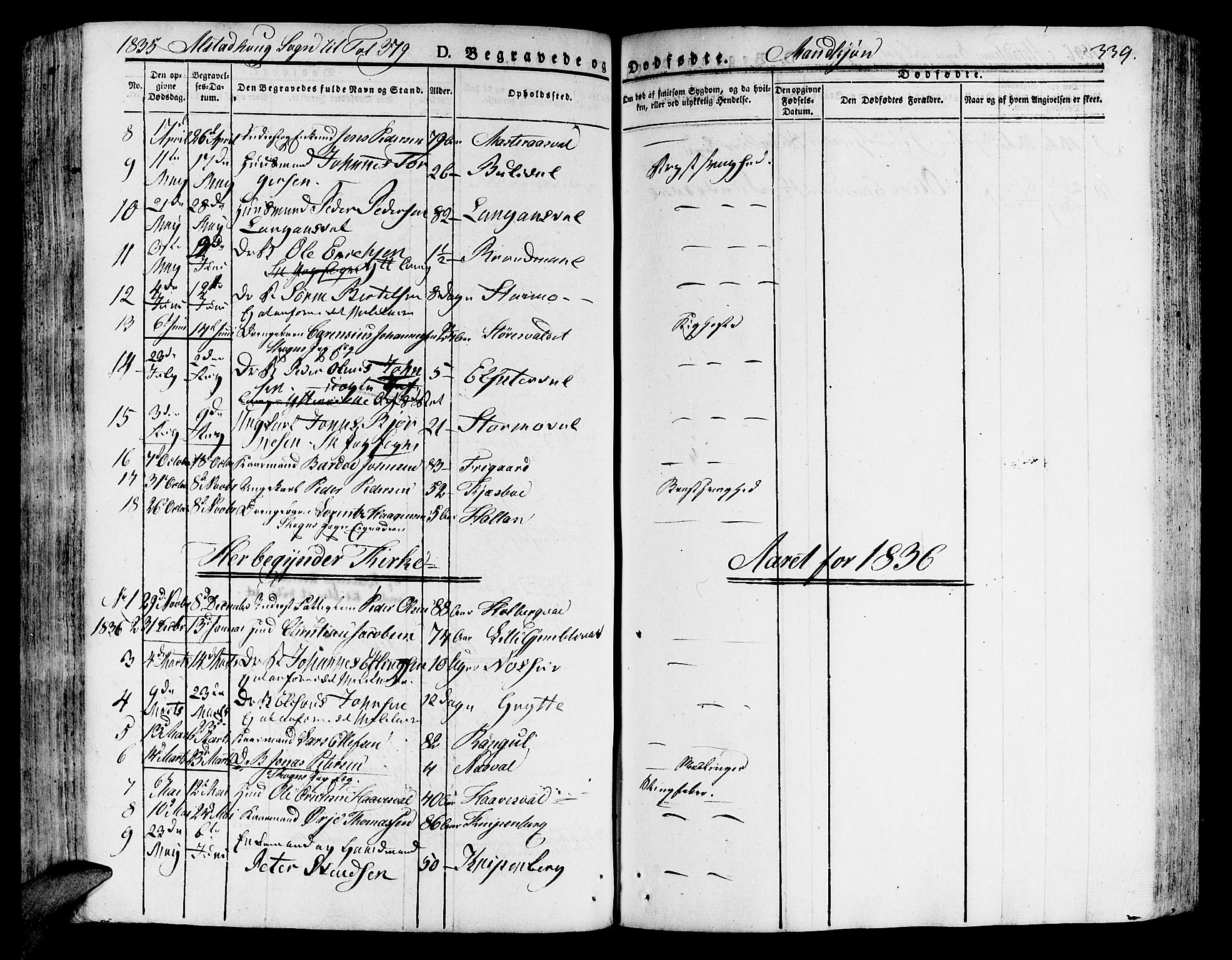 Ministerialprotokoller, klokkerbøker og fødselsregistre - Nord-Trøndelag, AV/SAT-A-1458/717/L0152: Parish register (official) no. 717A05 /1, 1825-1836, p. 339