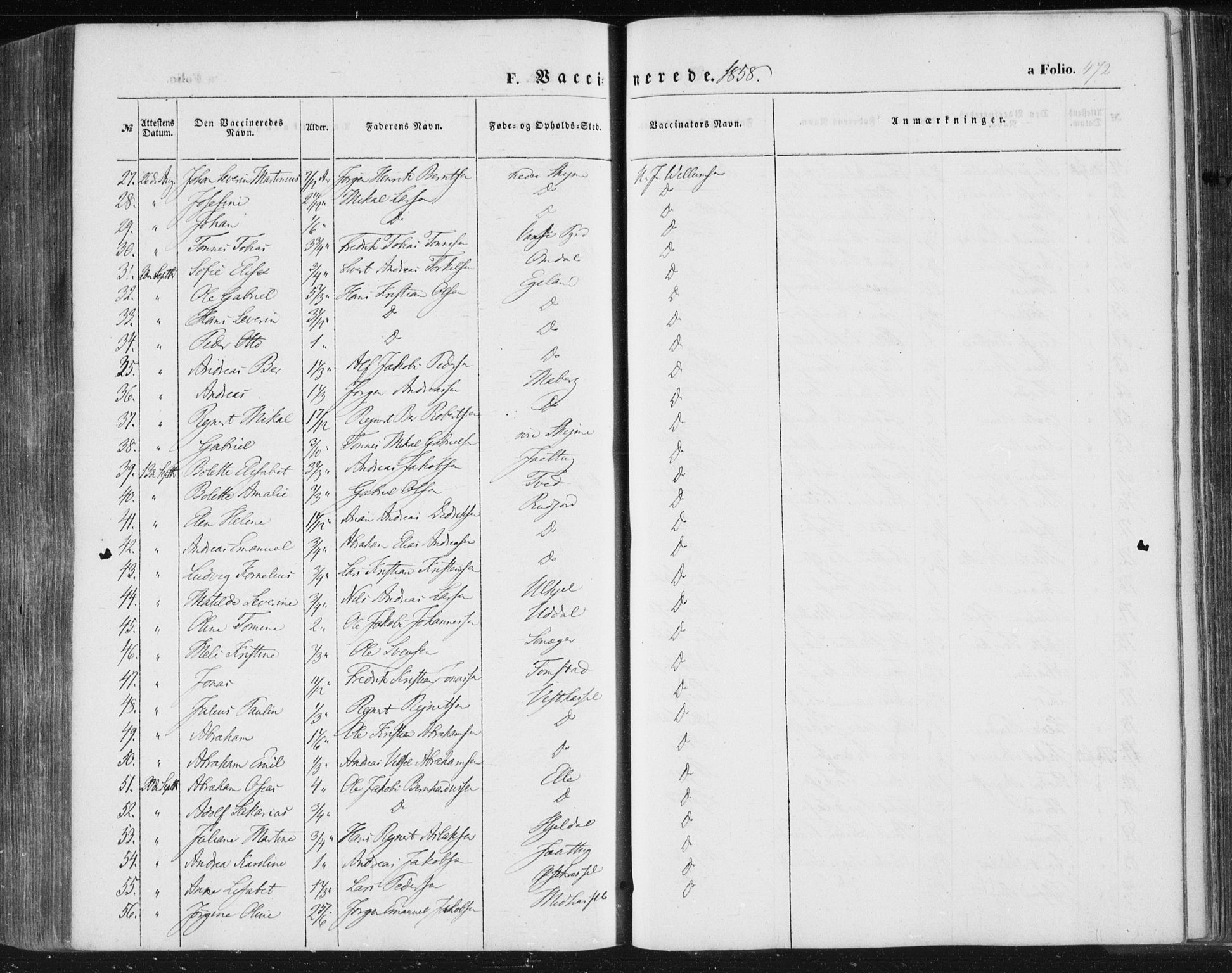 Lista sokneprestkontor, AV/SAK-1111-0027/F/Fa/L0010: Parish register (official) no. A 10, 1846-1861, p. 472