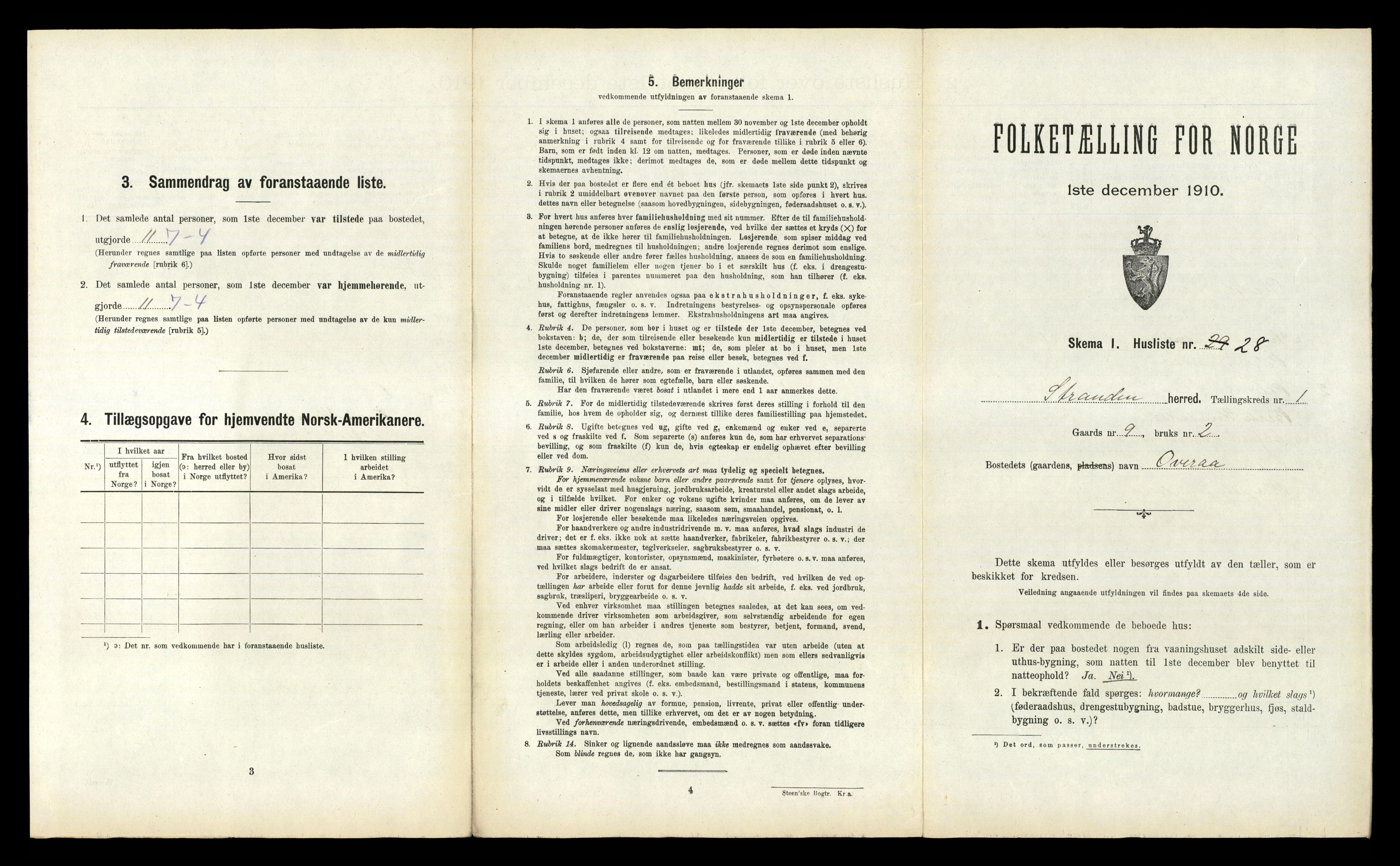 RA, 1910 census for Stranda, 1910, p. 80