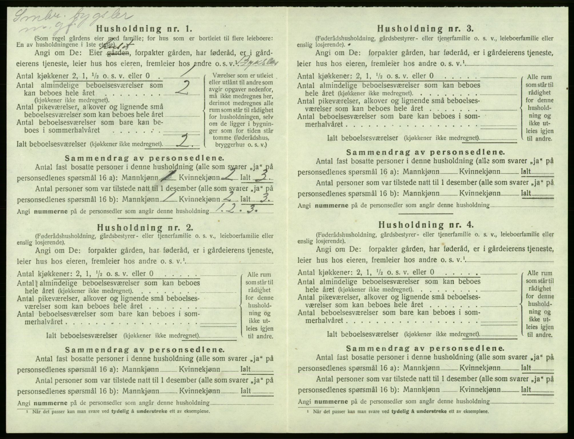 SAB, 1920 census for Tysnes, 1920, p. 1036