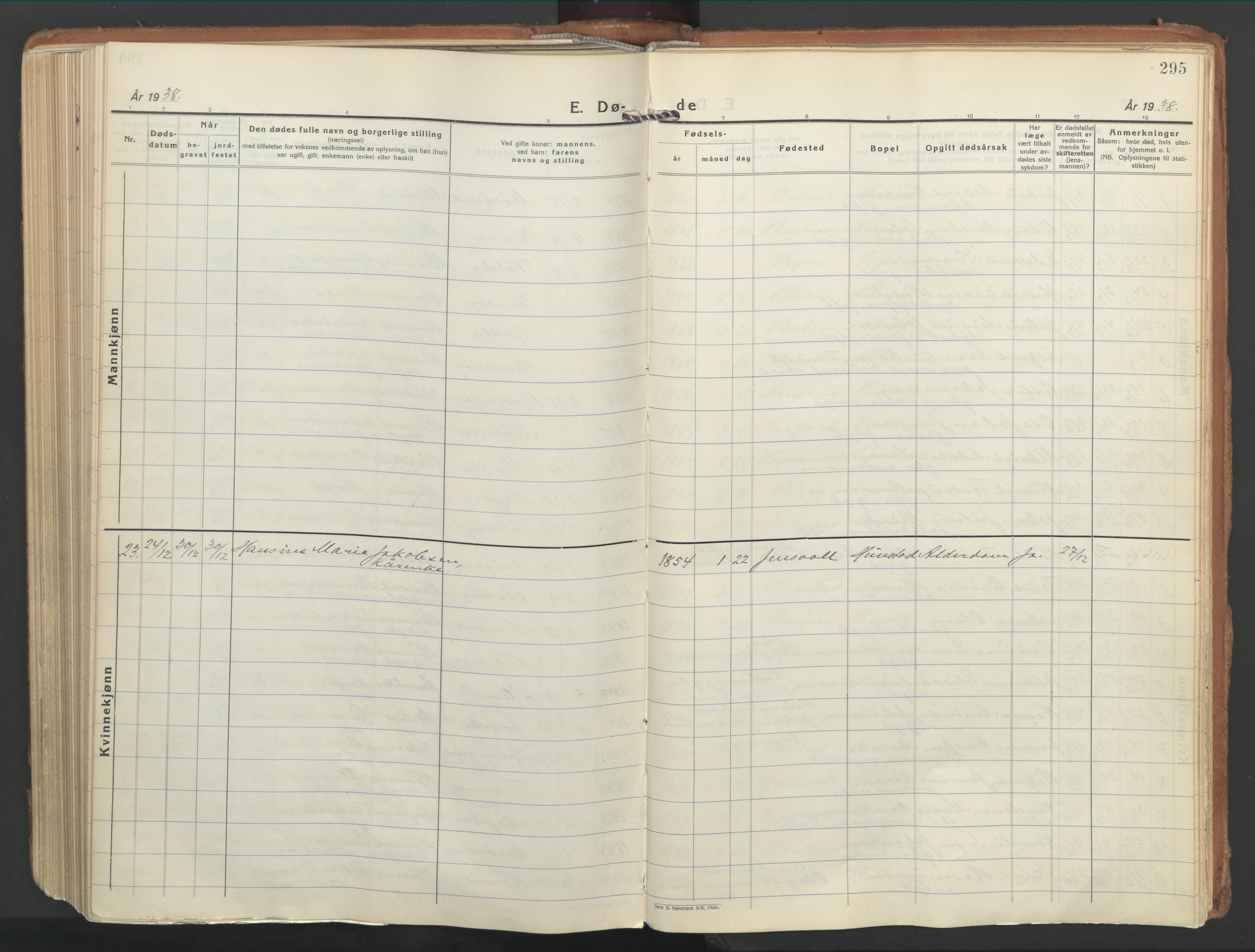 Ministerialprotokoller, klokkerbøker og fødselsregistre - Nordland, AV/SAT-A-1459/802/L0061: Parish register (official) no. 802A08, 1933-1946, p. 295