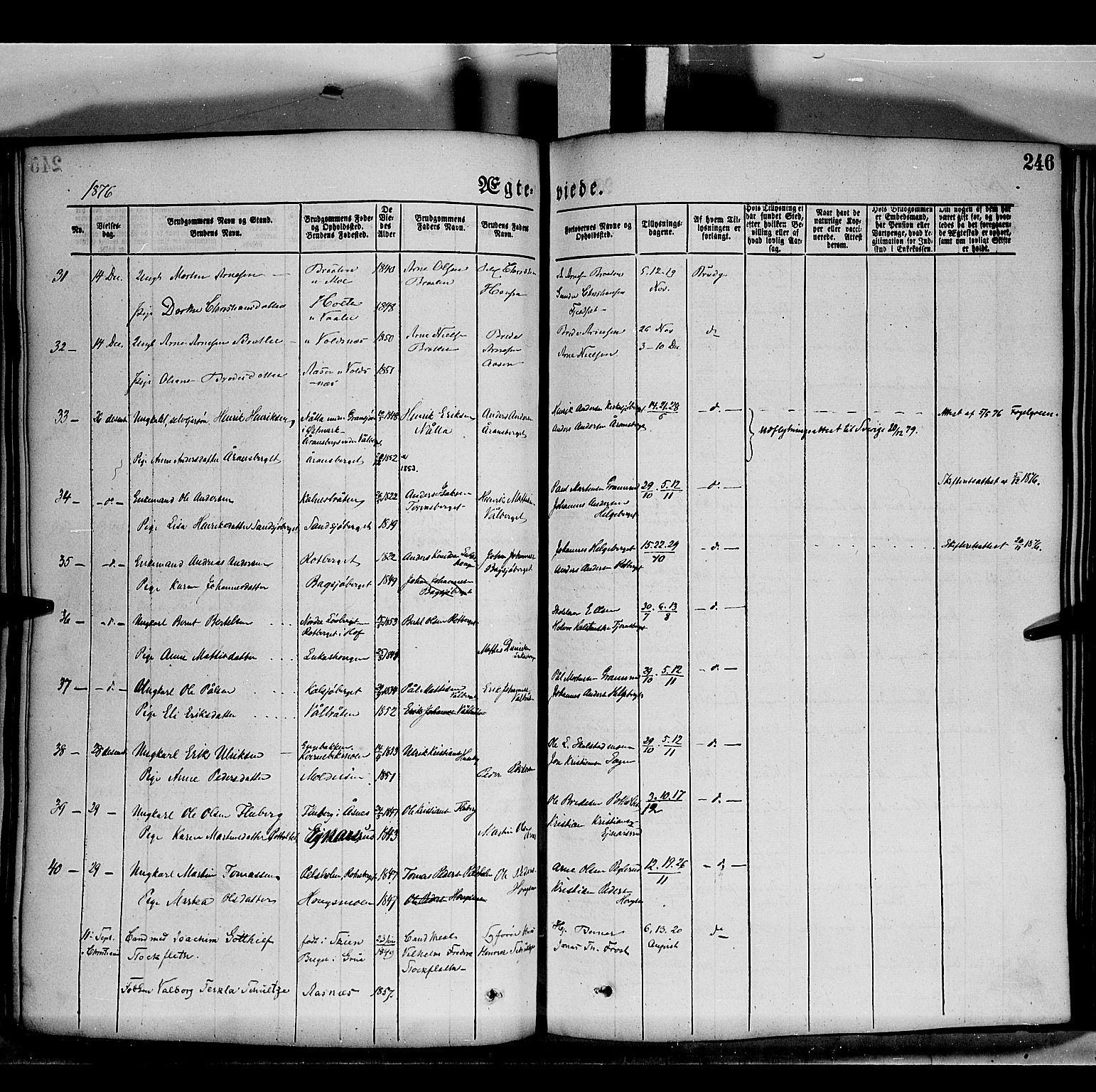 Grue prestekontor, AV/SAH-PREST-036/H/Ha/Haa/L0011: Parish register (official) no. 11, 1873-1880, p. 246