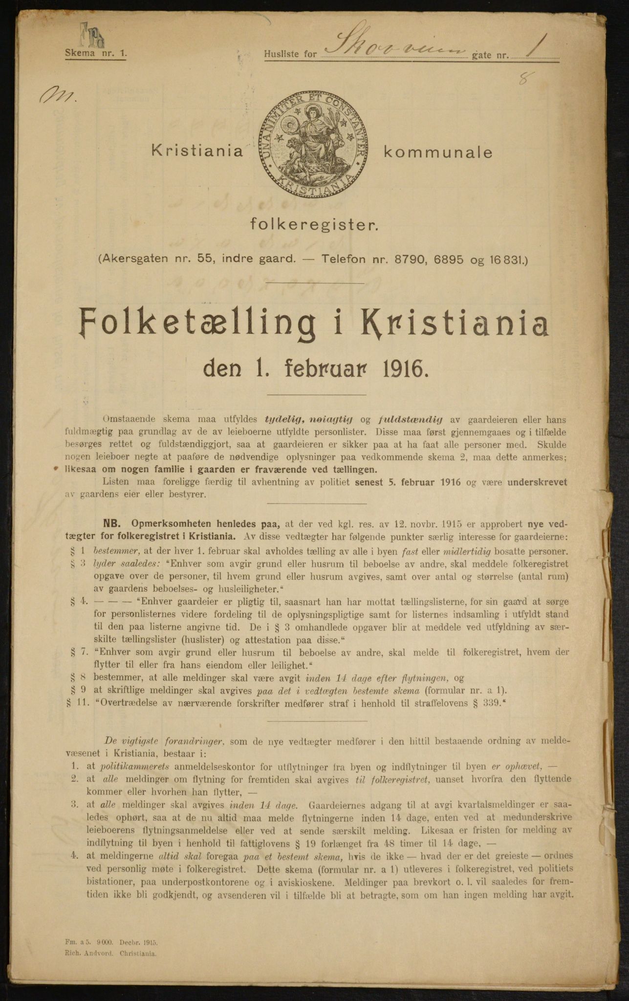 OBA, Municipal Census 1916 for Kristiania, 1916, p. 98826