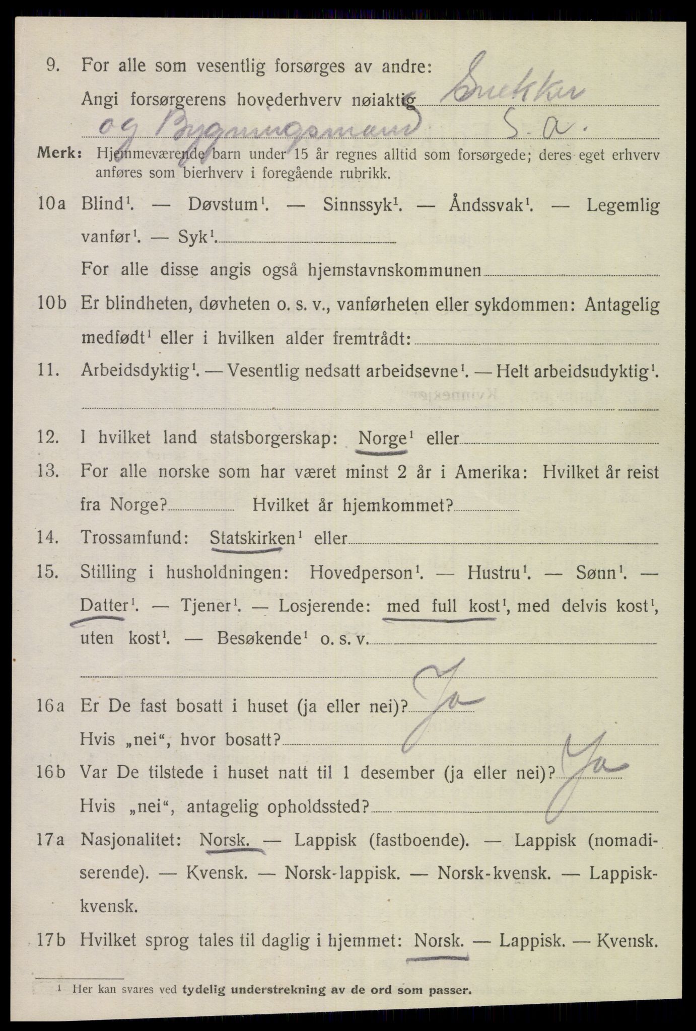 SAT, 1920 census for Meløy, 1920, p. 1480