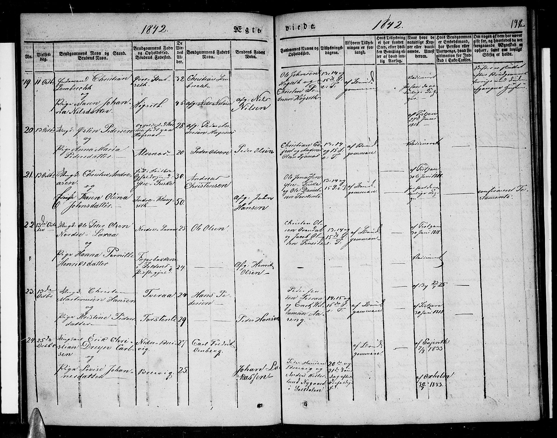 Ministerialprotokoller, klokkerbøker og fødselsregistre - Nordland, AV/SAT-A-1459/852/L0737: Parish register (official) no. 852A07, 1833-1849, p. 197