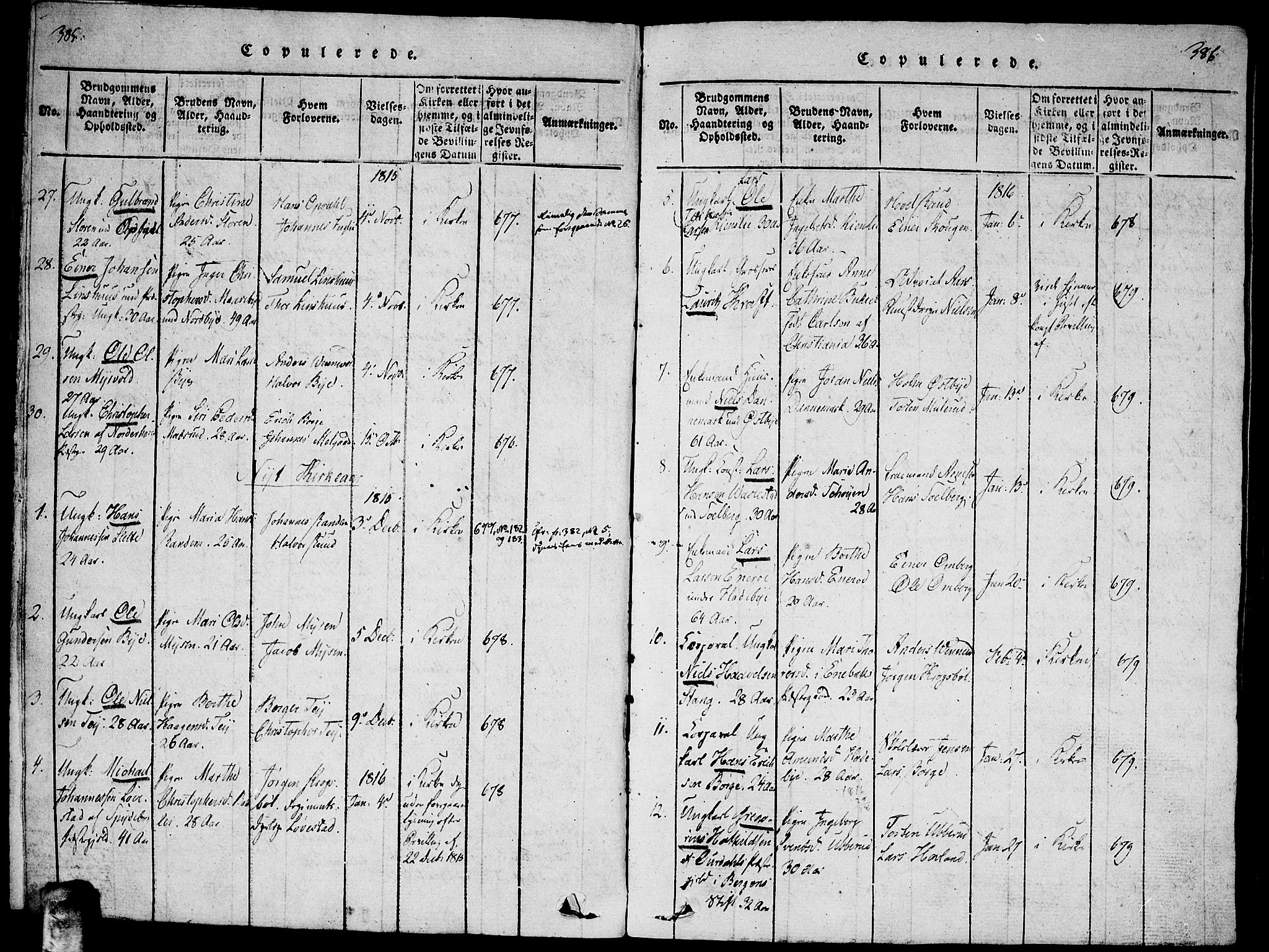 Enebakk prestekontor Kirkebøker, SAO/A-10171c/F/Fa/L0005: Parish register (official) no. I 5, 1790-1825, p. 385-386