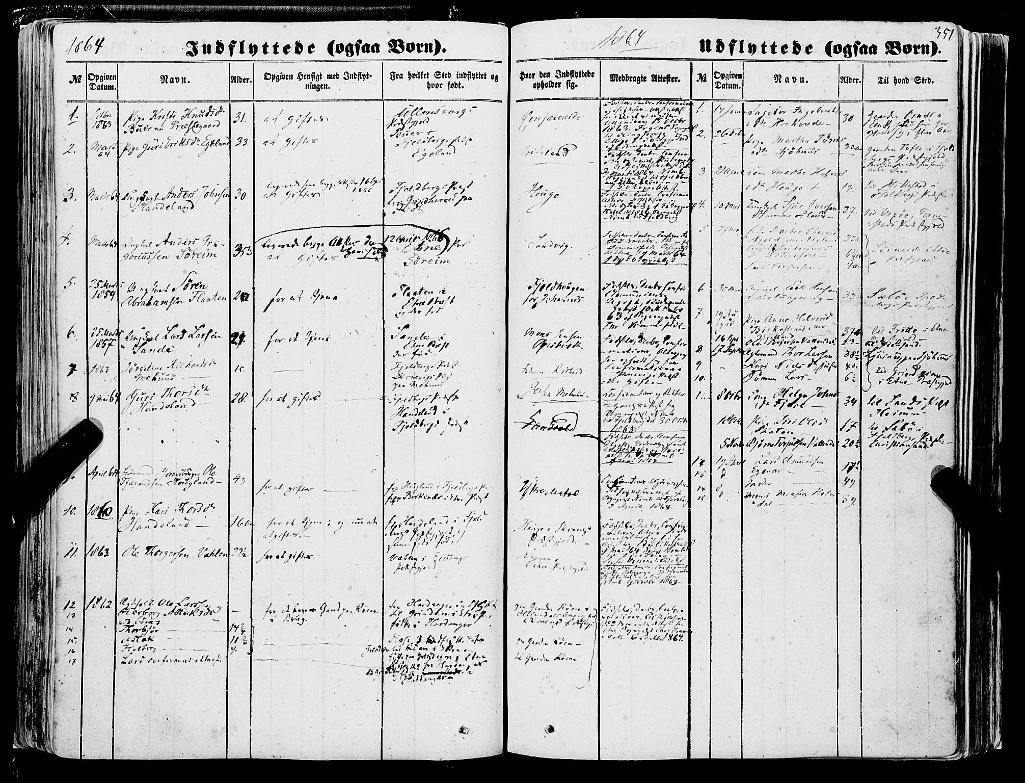 Skånevik sokneprestembete, SAB/A-77801/H/Haa: Parish register (official) no. A 5II, 1848-1869, p. 351