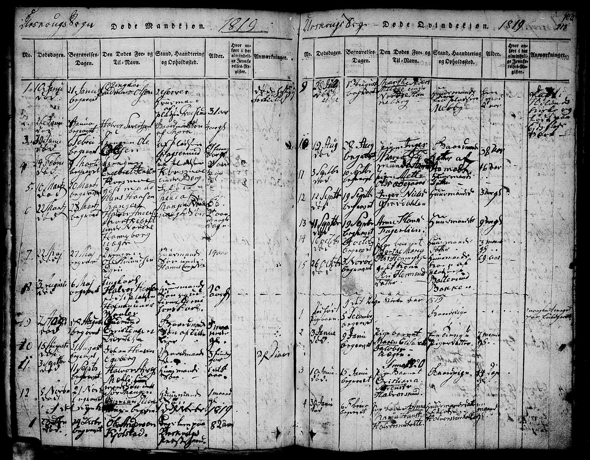 Aurskog prestekontor Kirkebøker, AV/SAO-A-10304a/F/Fa/L0005: Parish register (official) no. I 5, 1814-1829, p. 213