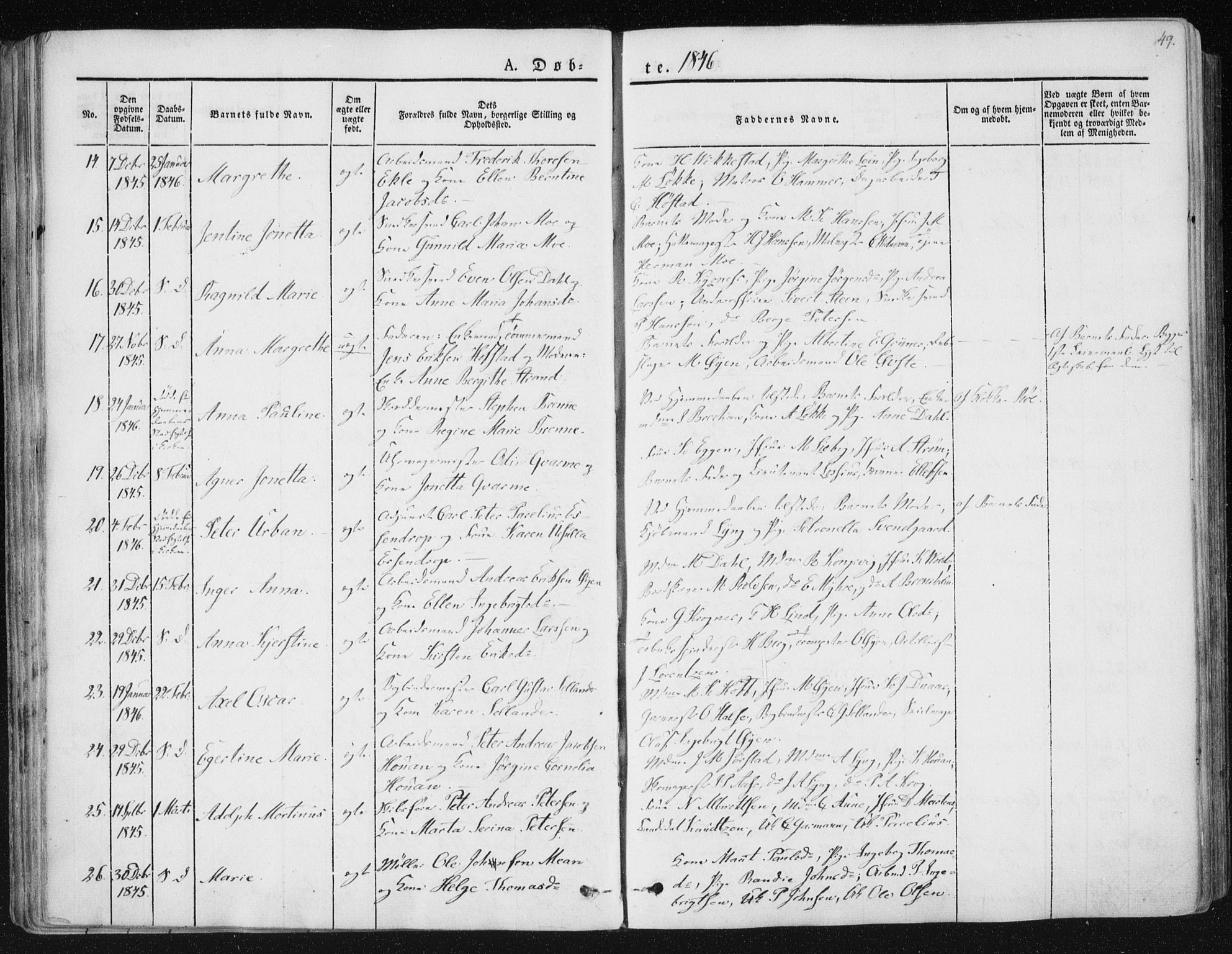 Ministerialprotokoller, klokkerbøker og fødselsregistre - Sør-Trøndelag, AV/SAT-A-1456/602/L0110: Parish register (official) no. 602A08, 1840-1854, p. 49