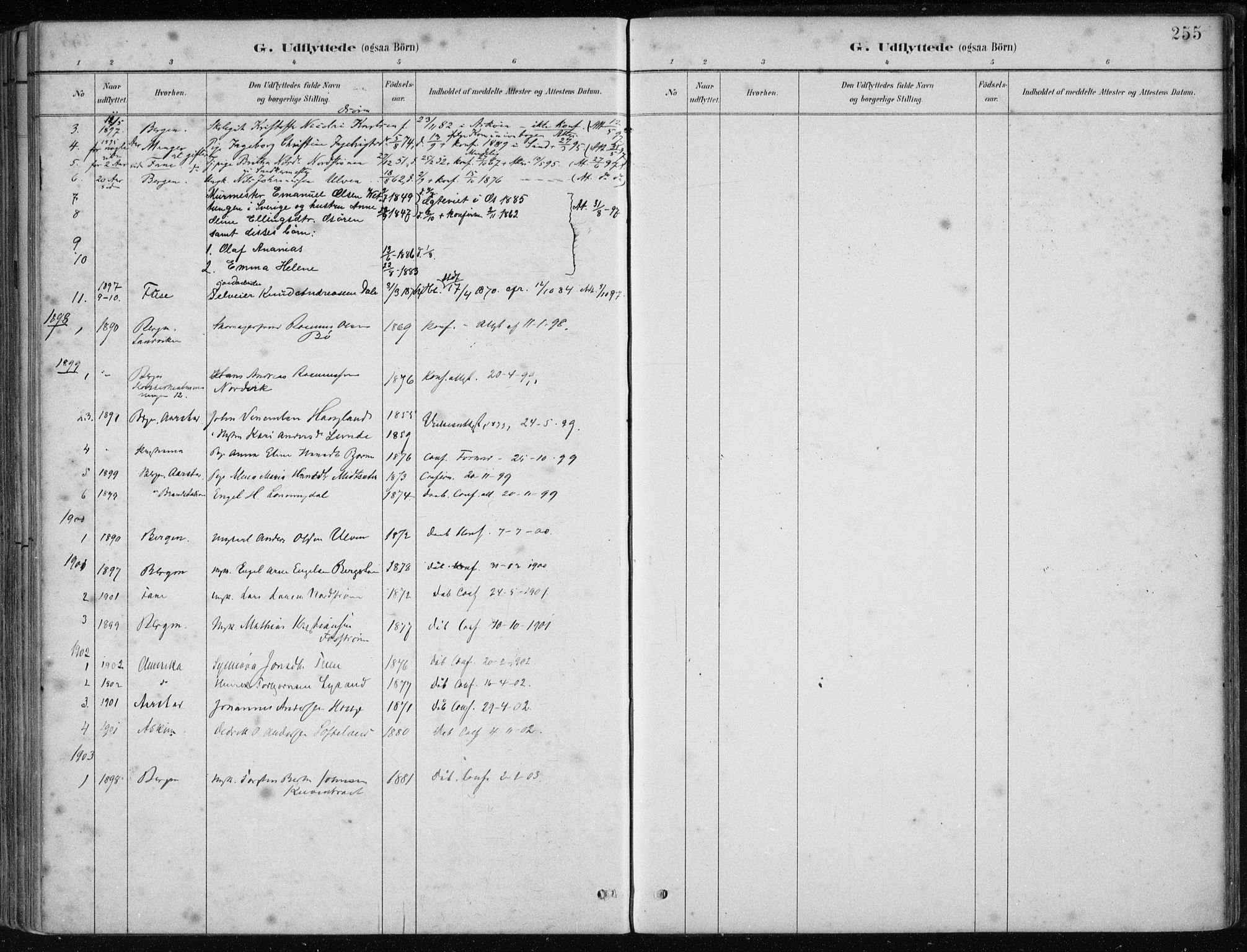 Os sokneprestembete, SAB/A-99929: Parish register (official) no. B 1, 1885-1902, p. 255