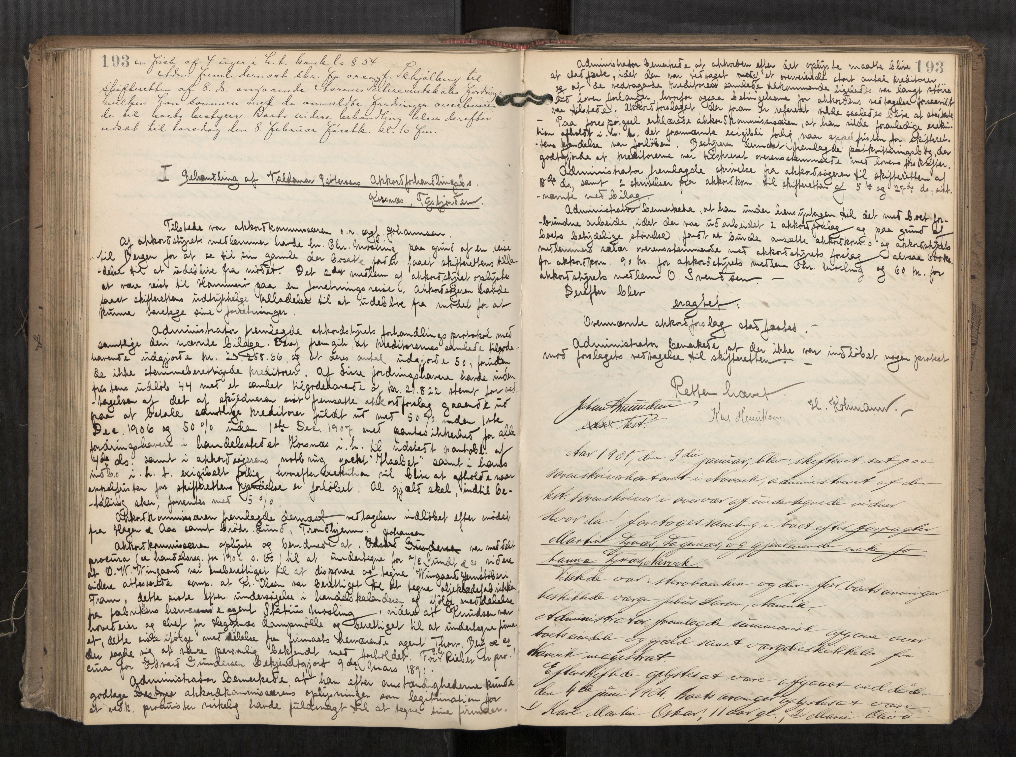 Steigen og Ofoten sorenskriveri, AV/SAT-A-0030/1/3/3B/L0003: Skiftebehandlingsprotokoll, 1903-1908, p. 193