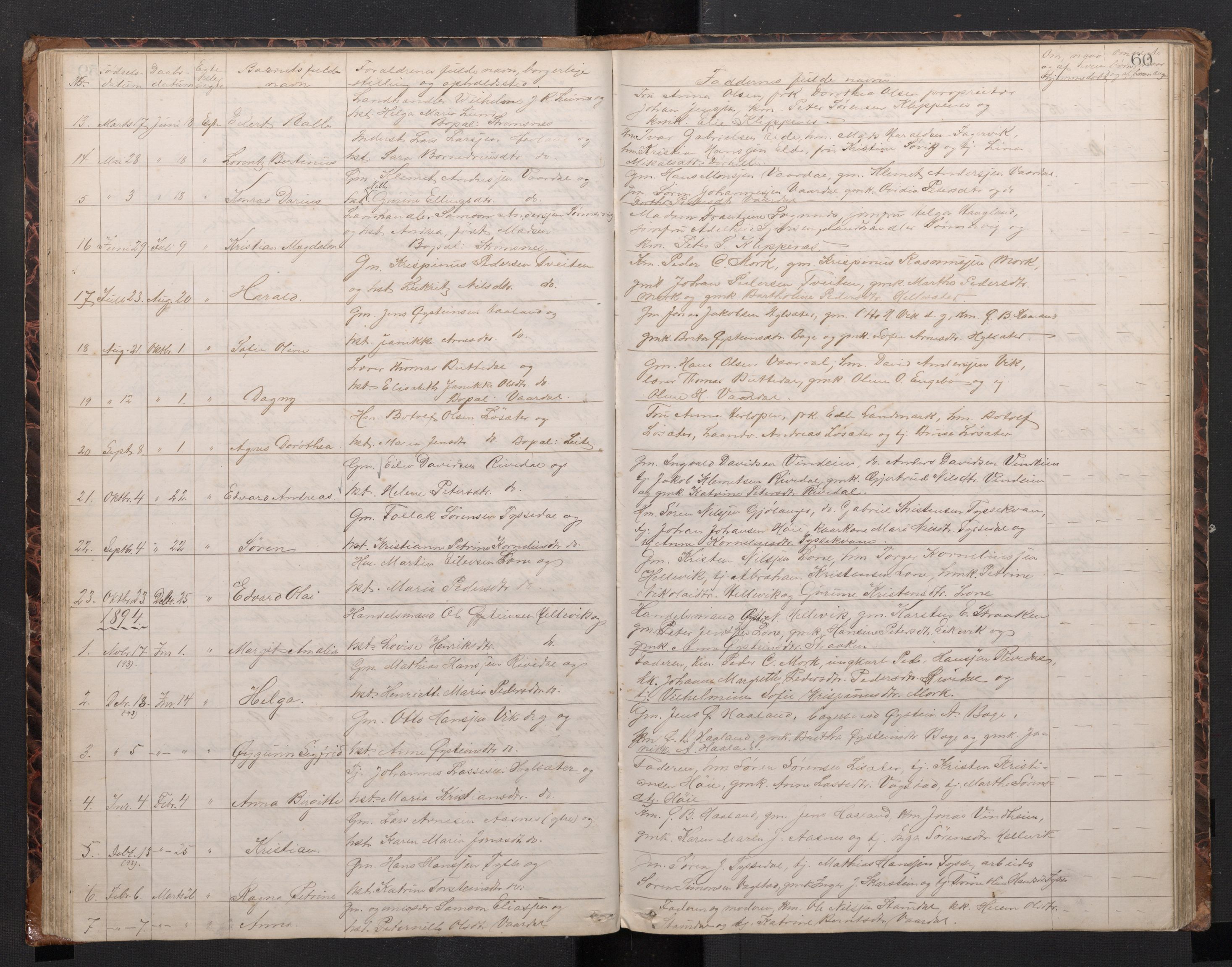 Fjaler sokneprestembete, AV/SAB-A-79801/H/Hab/Habb/L0001: Parish register (copy) no. B 1, 1865-1894, p. 59b-60a