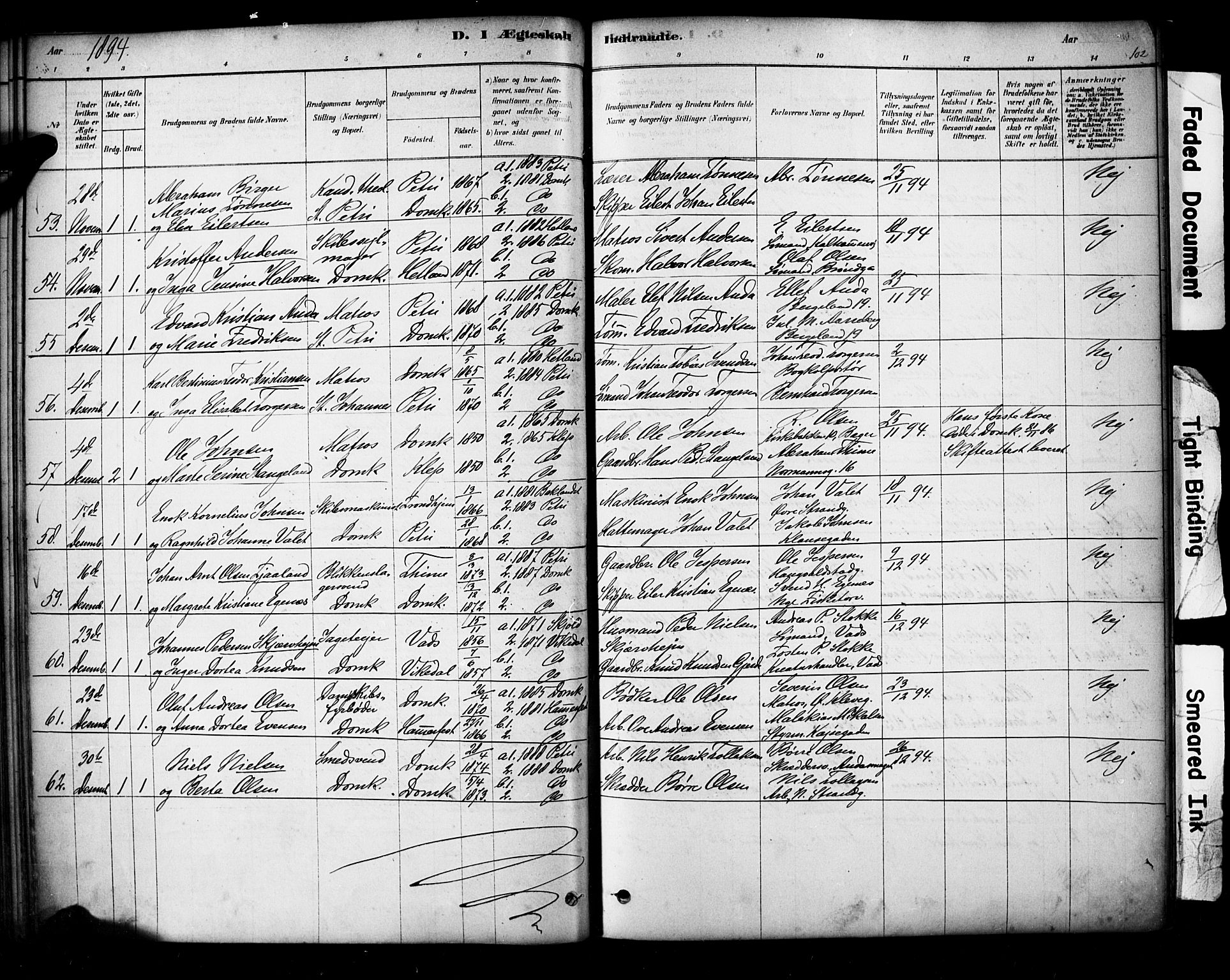 Domkirken sokneprestkontor, AV/SAST-A-101812/001/30/30BA/L0029: Parish register (official) no. A 28, 1878-1904, p. 102