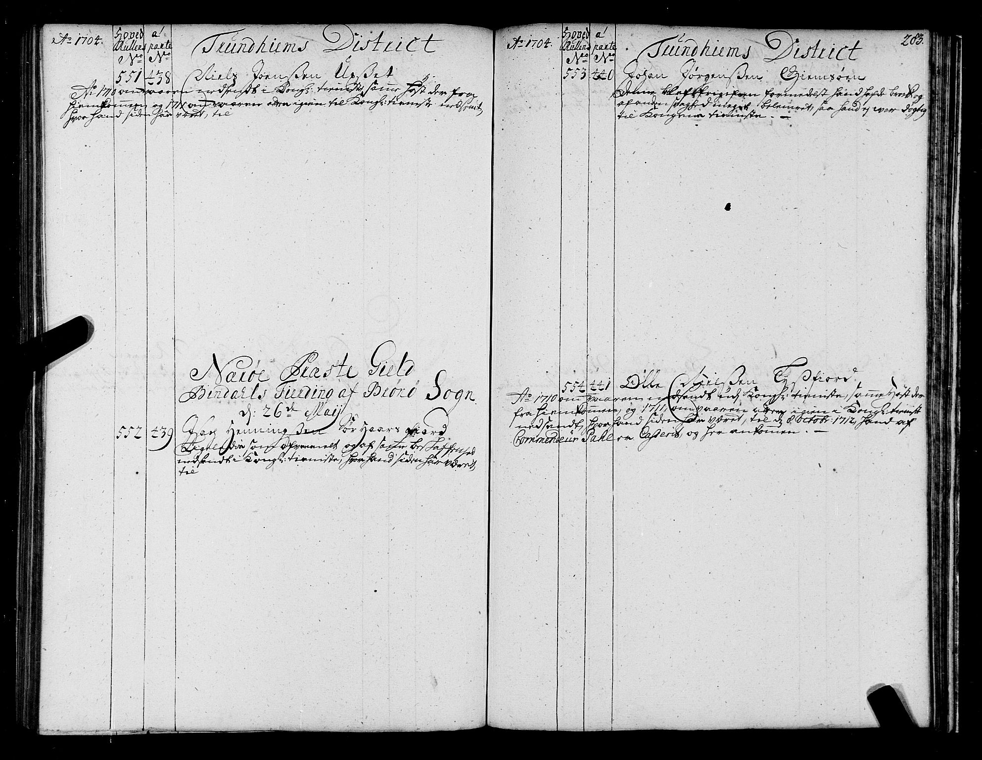 Sjøinnrulleringen - Trondhjemske distrikt, AV/SAT-A-5121/01/L0004: Ruller over sjøfolk i Trondhjem by, 1704-1710, p. 283