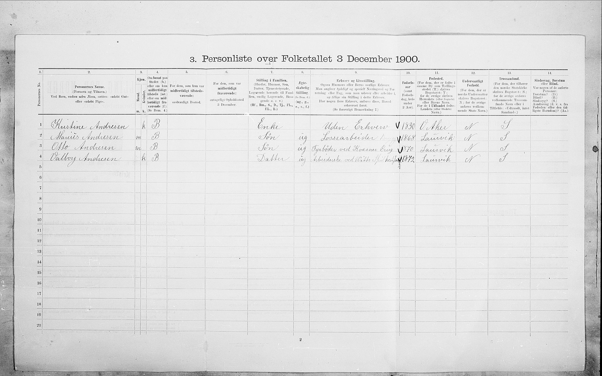 SAO, 1900 census for Kristiania, 1900, p. 82386