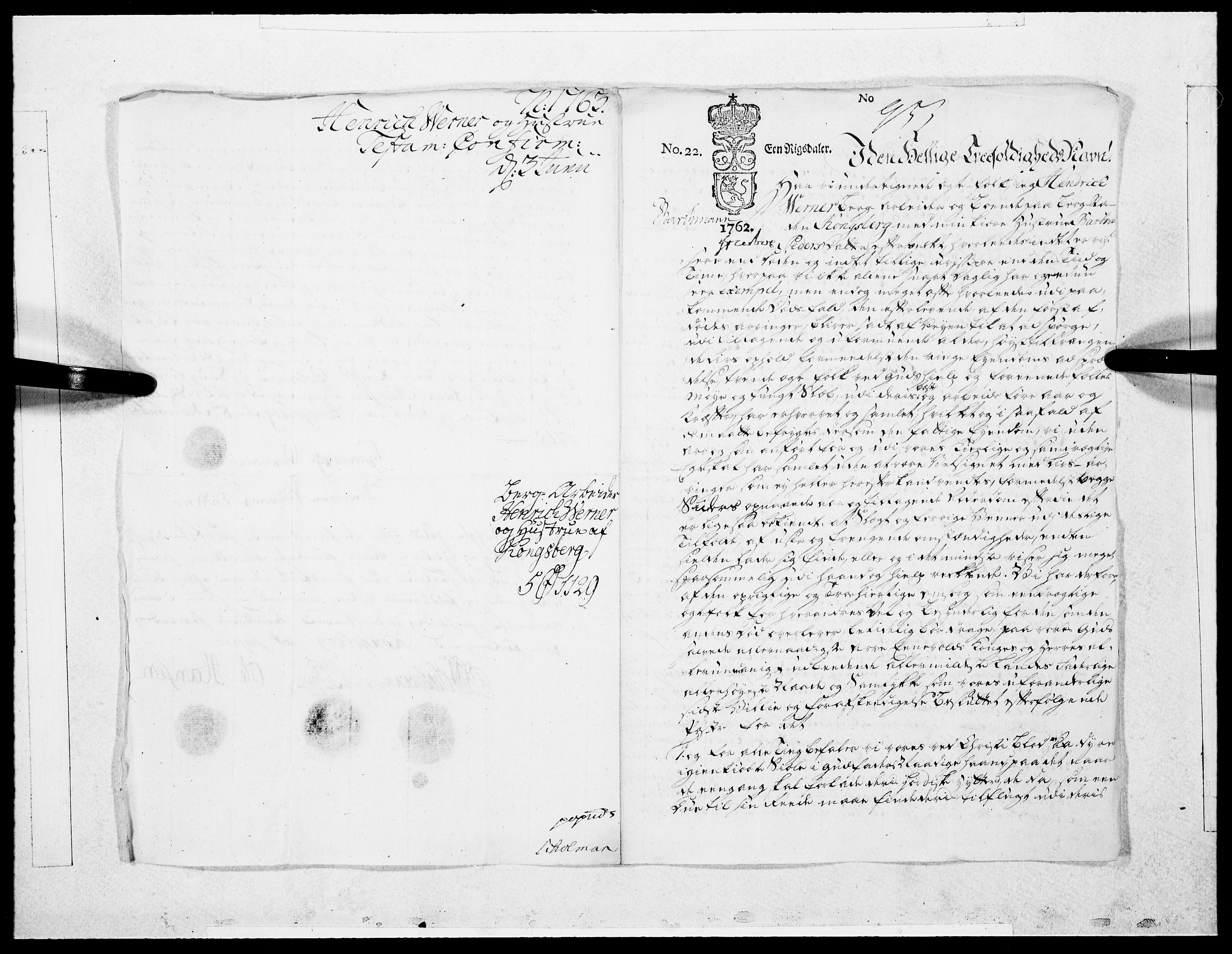 Danske Kanselli 1572-1799, RA/EA-3023/F/Fc/Fcc/Fcca/L0185: Norske innlegg 1572-1799, 1763, p. 433