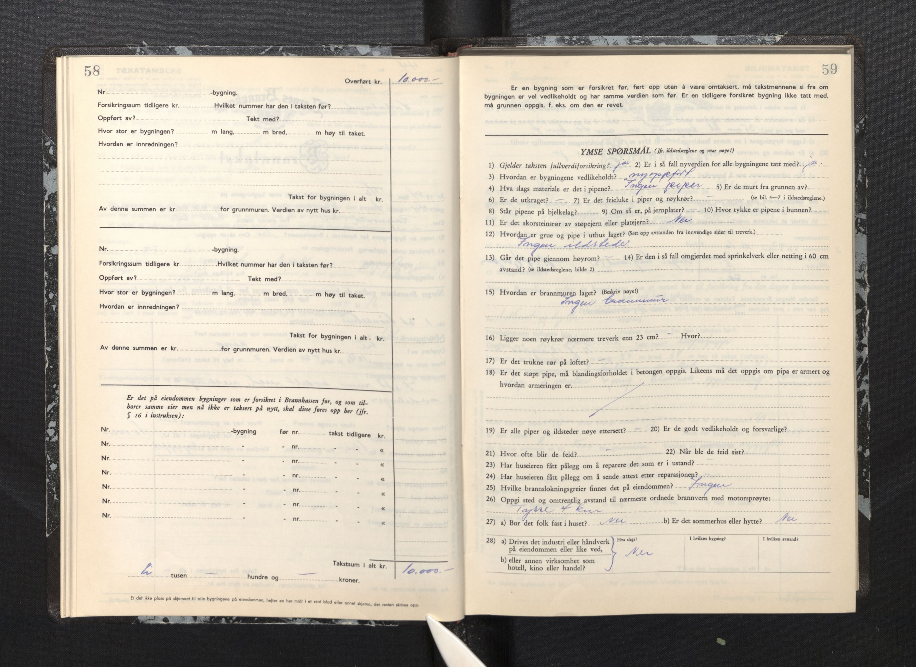 Lensmannen i Samnanger, AV/SAB-A-34601/0012/L0002: Branntakstprotokoll, skjematakst, 1951-1955, p. 58-59