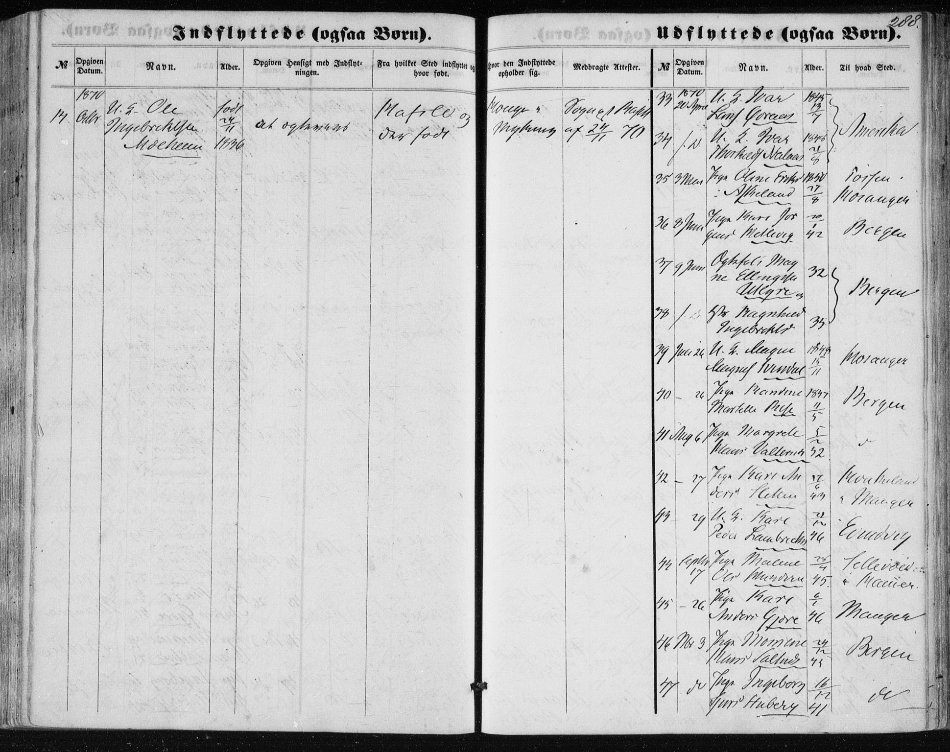 Lindås Sokneprestembete, SAB/A-76701/H/Haa: Parish register (official) no. A 16, 1863-1875, p. 288