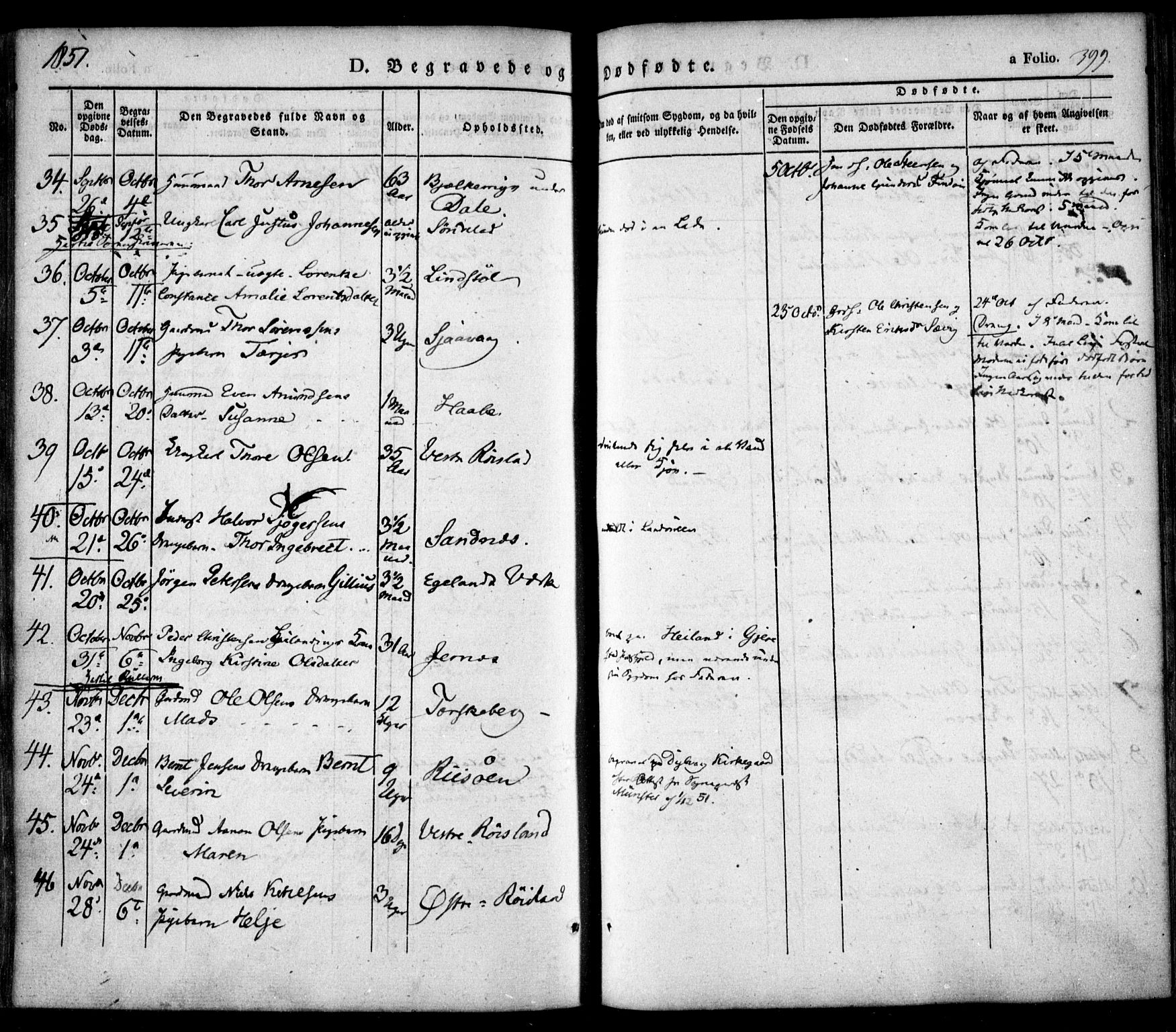 Søndeled sokneprestkontor, AV/SAK-1111-0038/F/Fa/L0002: Parish register (official) no. A 2, 1839-1860, p. 399