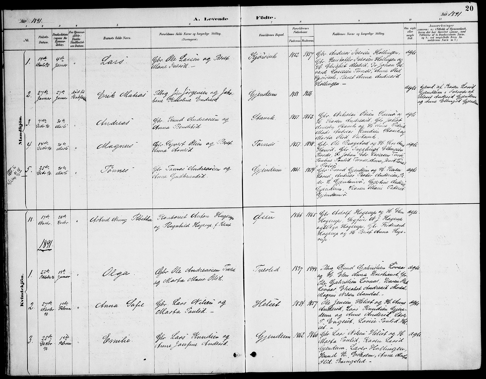 Ministerialprotokoller, klokkerbøker og fødselsregistre - Møre og Romsdal, AV/SAT-A-1454/565/L0750: Parish register (official) no. 565A04, 1887-1905, p. 20