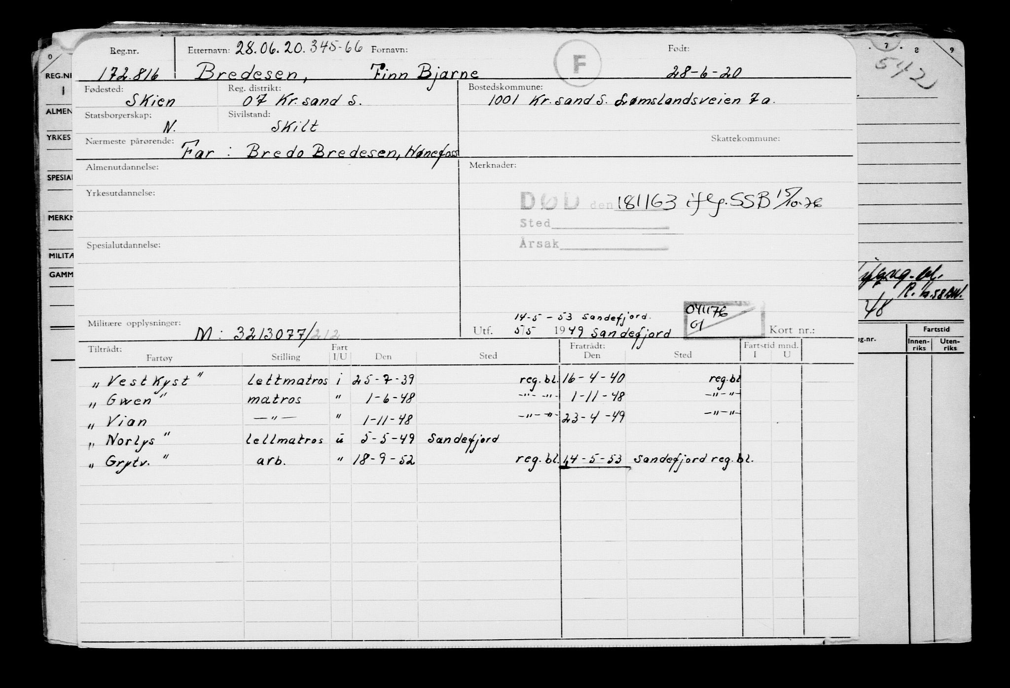 Direktoratet for sjømenn, AV/RA-S-3545/G/Gb/L0182: Hovedkort, 1920, p. 543