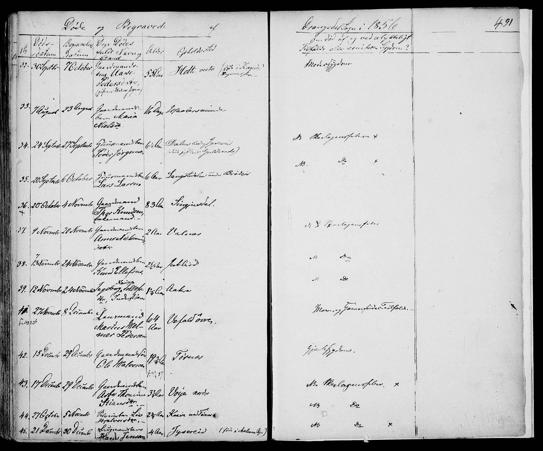 Drangedal kirkebøker, AV/SAKO-A-258/F/Fa/L0007a: Parish register (official) no. 7a, 1837-1856, p. 491