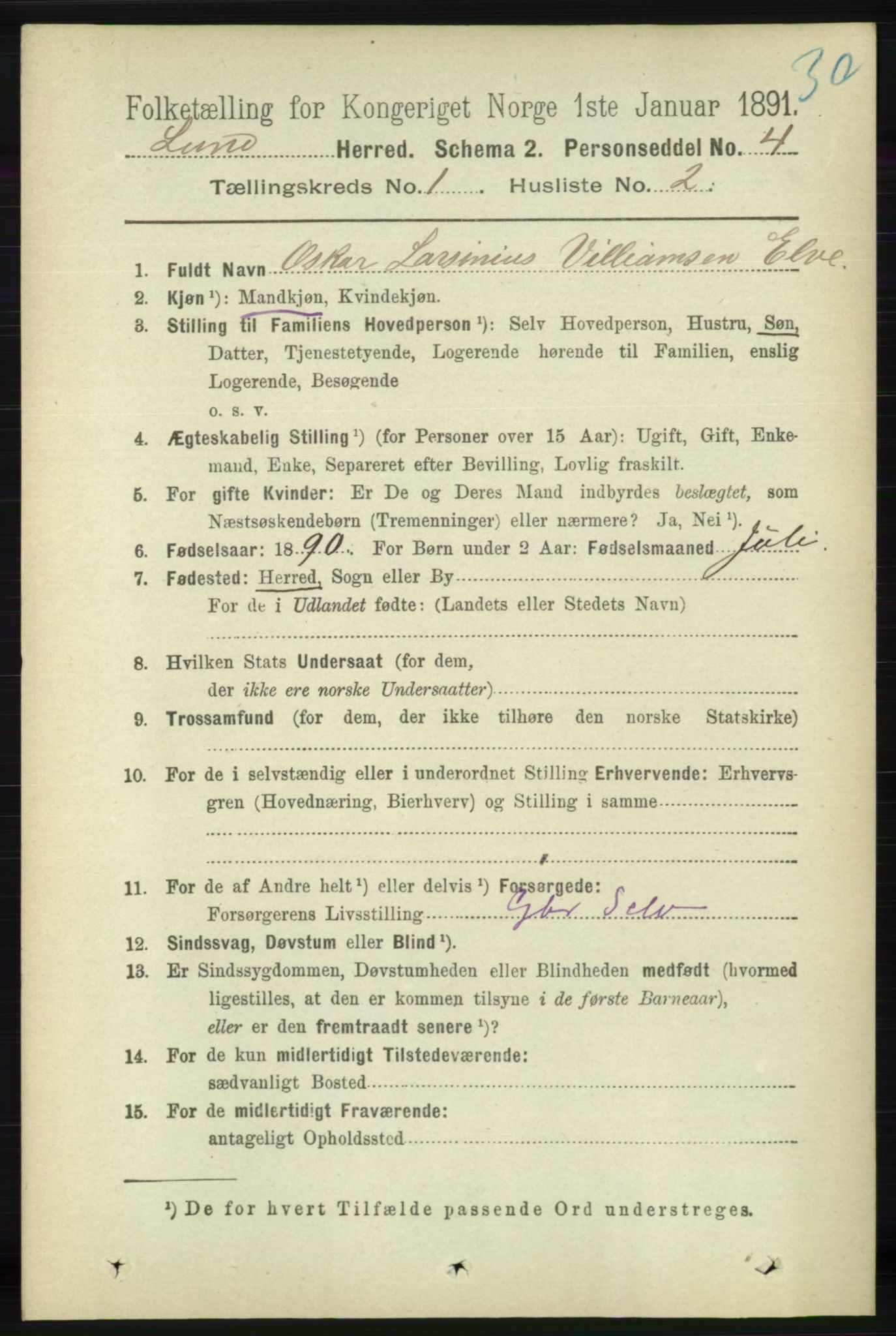 RA, 1891 census for 1112 Lund, 1891, p. 65