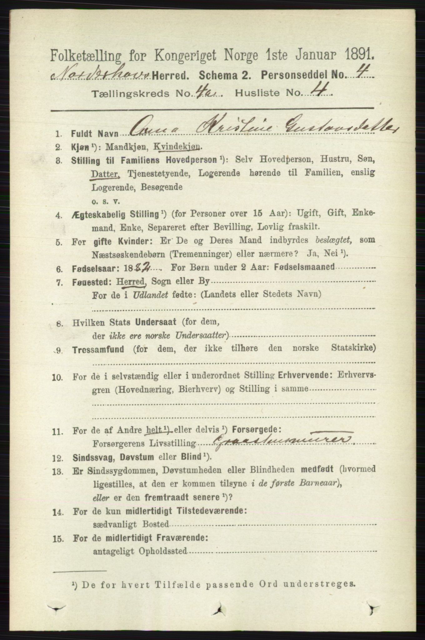 RA, 1891 census for 0613 Norderhov, 1891, p. 1740