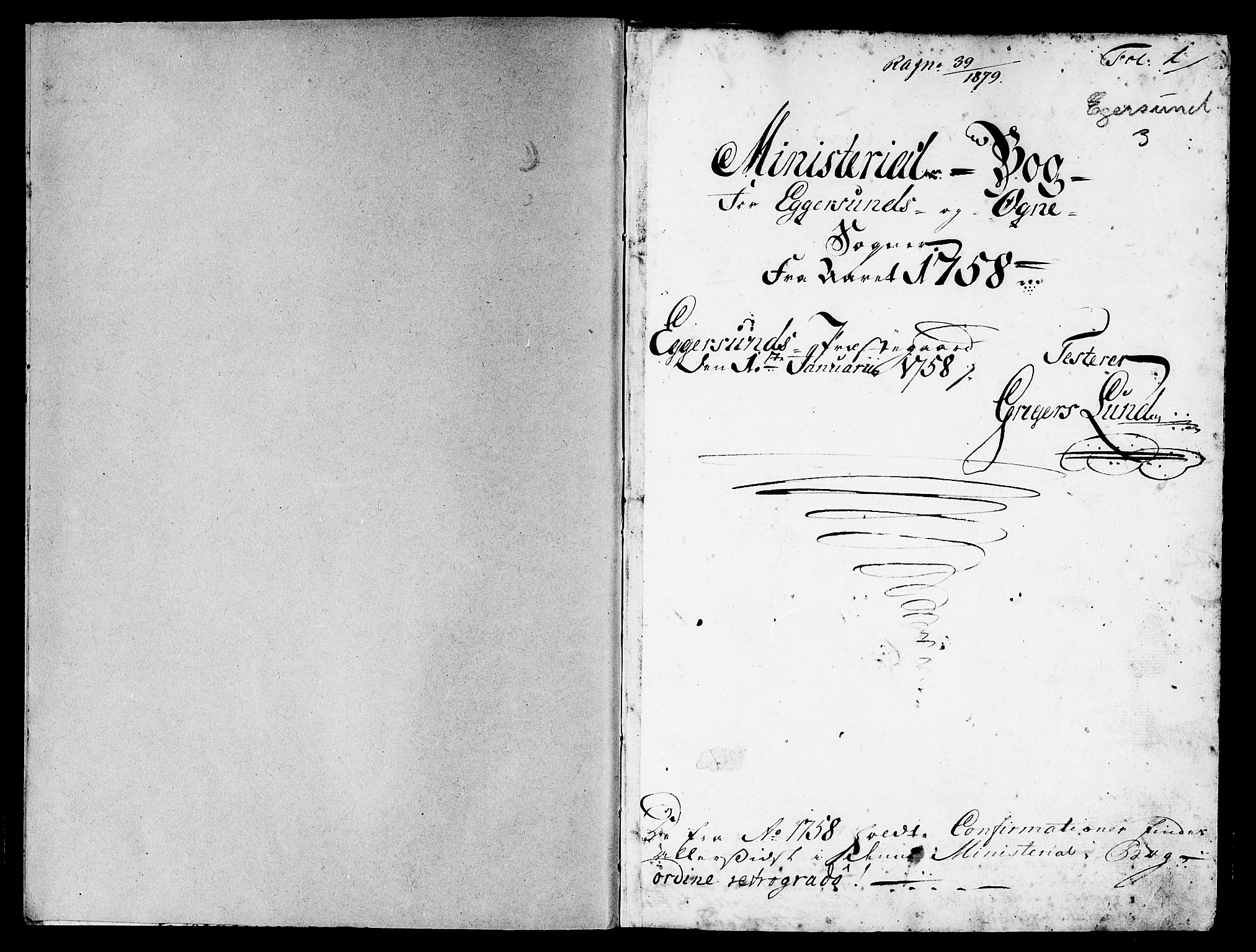Eigersund sokneprestkontor, SAST/A-101807/S08/L0003: Parish register (official) no. A 3, 1758-1775, p. 1