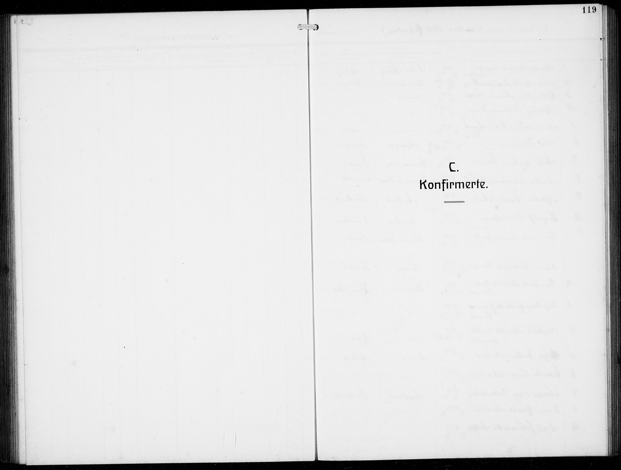 Masfjorden Sokneprestembete, SAB/A-77001: Parish register (copy) no. B  2, 1912-1939, p. 119