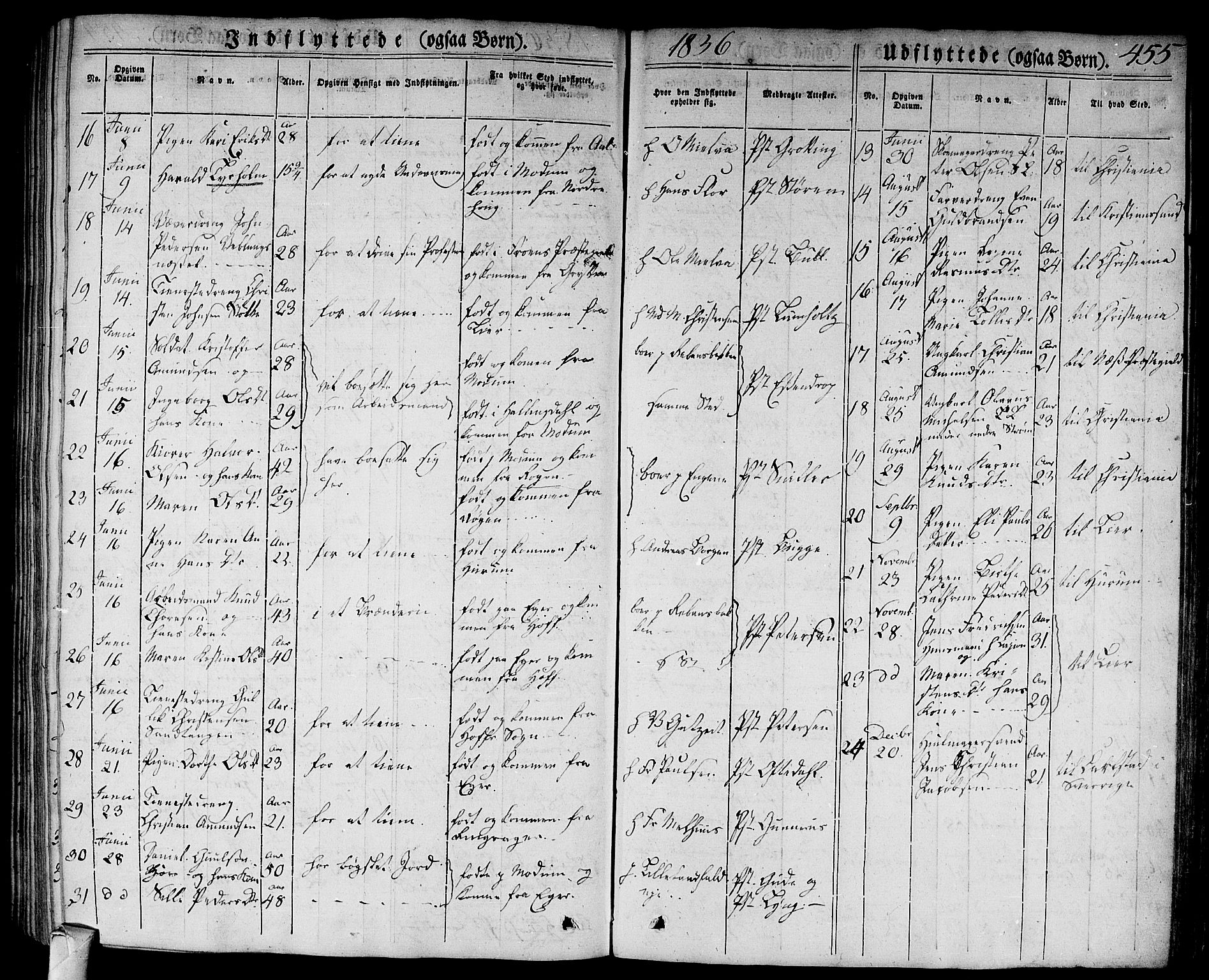 Bragernes kirkebøker, AV/SAKO-A-6/F/Fb/L0001: Parish register (official) no. II 1, 1830-1847, p. 455