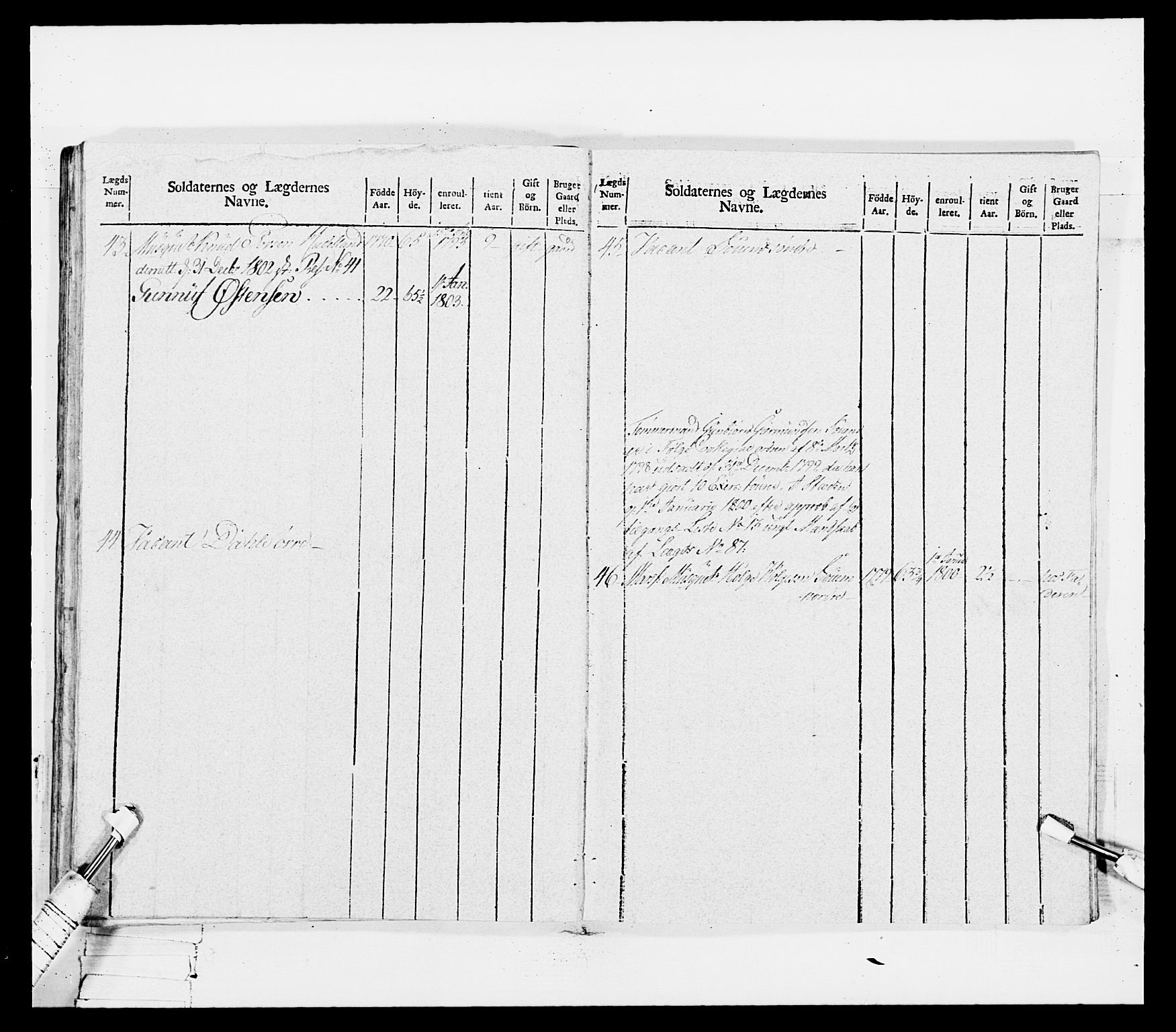 Generalitets- og kommissariatskollegiet, Det kongelige norske kommissariatskollegium, AV/RA-EA-5420/E/Eh/L0114: Telemarkske nasjonale infanteriregiment, 1789-1802, p. 333