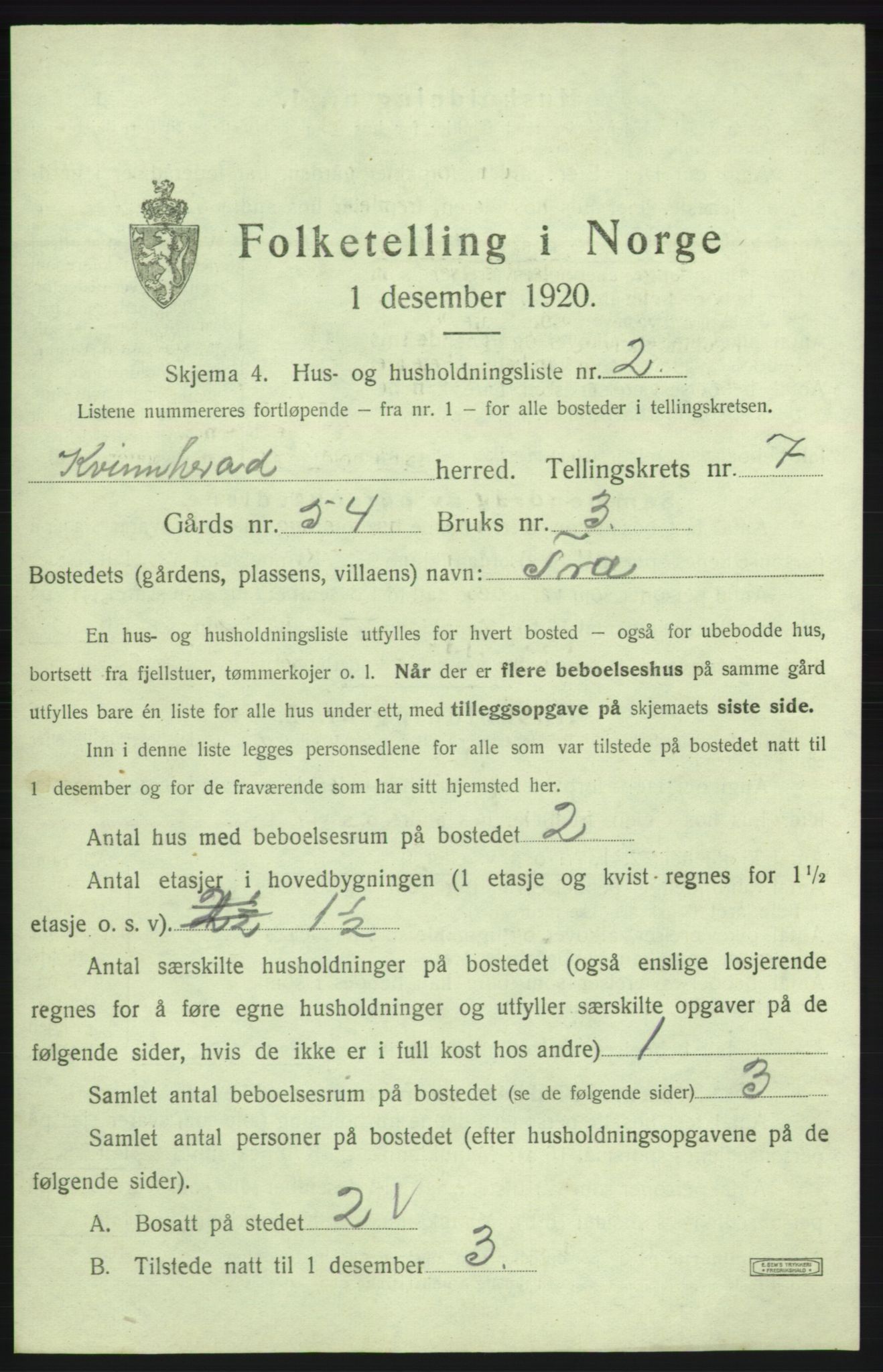 SAB, 1920 census for Kvinnherad, 1920, p. 944