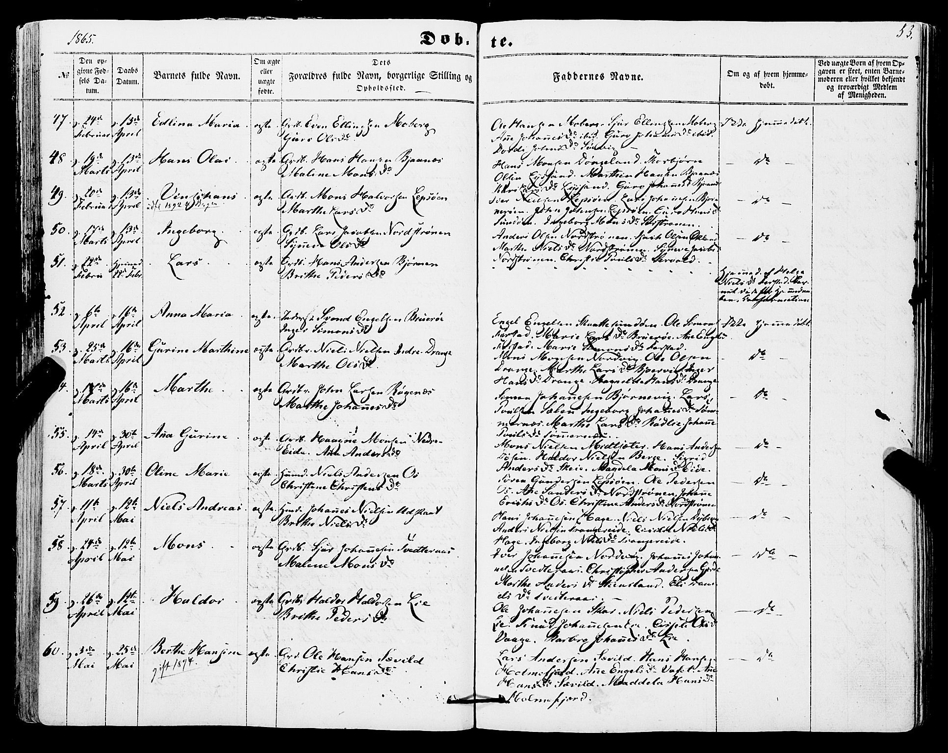 Os sokneprestembete, AV/SAB-A-99929: Parish register (official) no. A 17, 1860-1873, p. 53