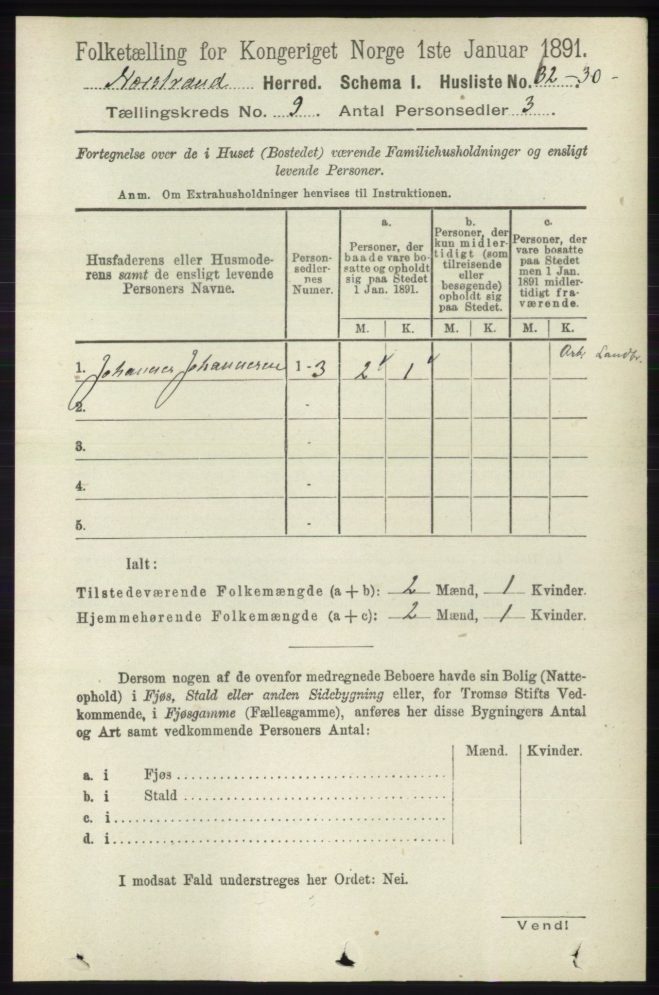 RA, 1891 census for 1139 Nedstrand, 1891, p. 1648