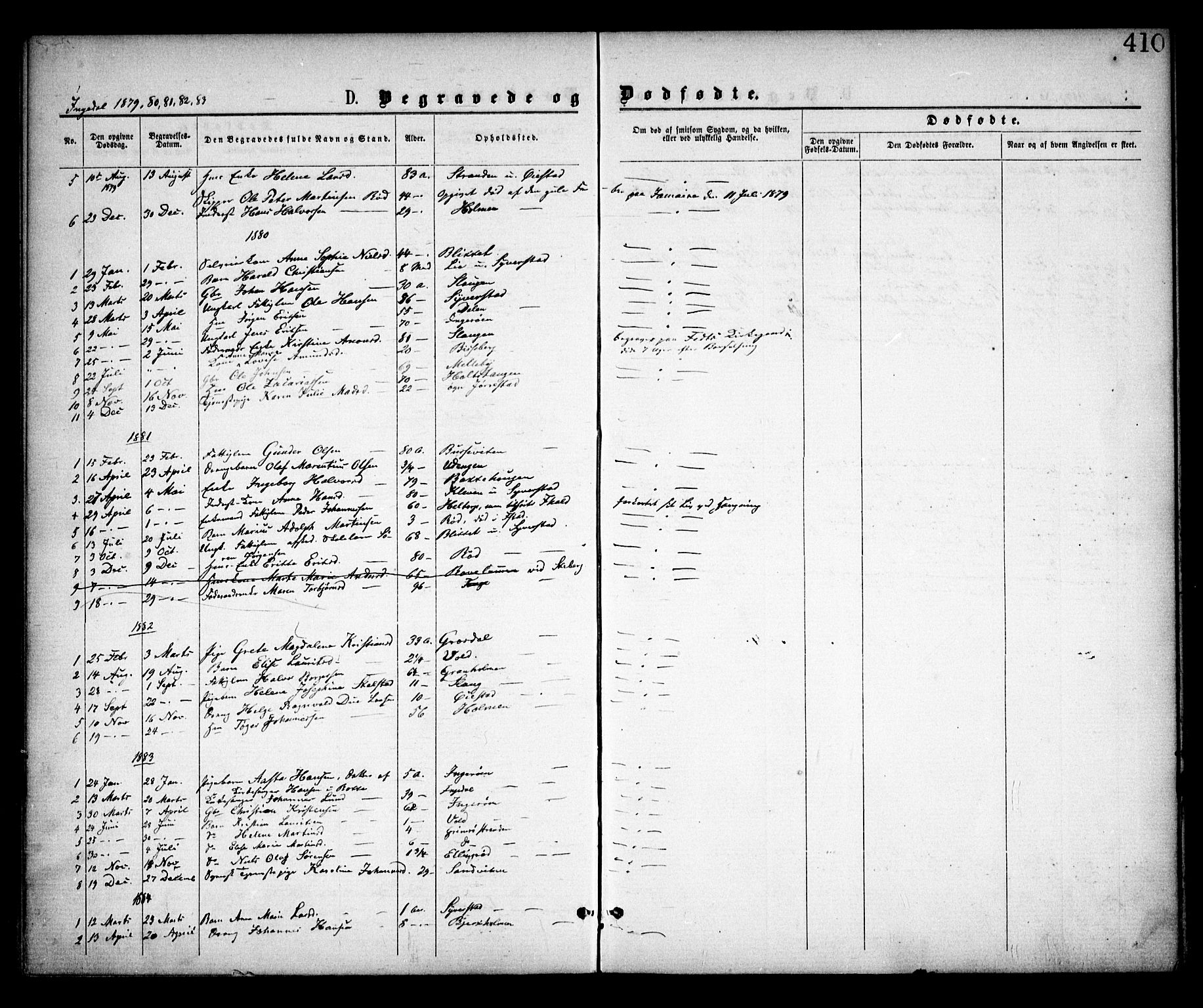 Skjeberg prestekontor Kirkebøker, SAO/A-10923/F/Fa/L0008: Parish register (official) no. I 8, 1869-1885, p. 410