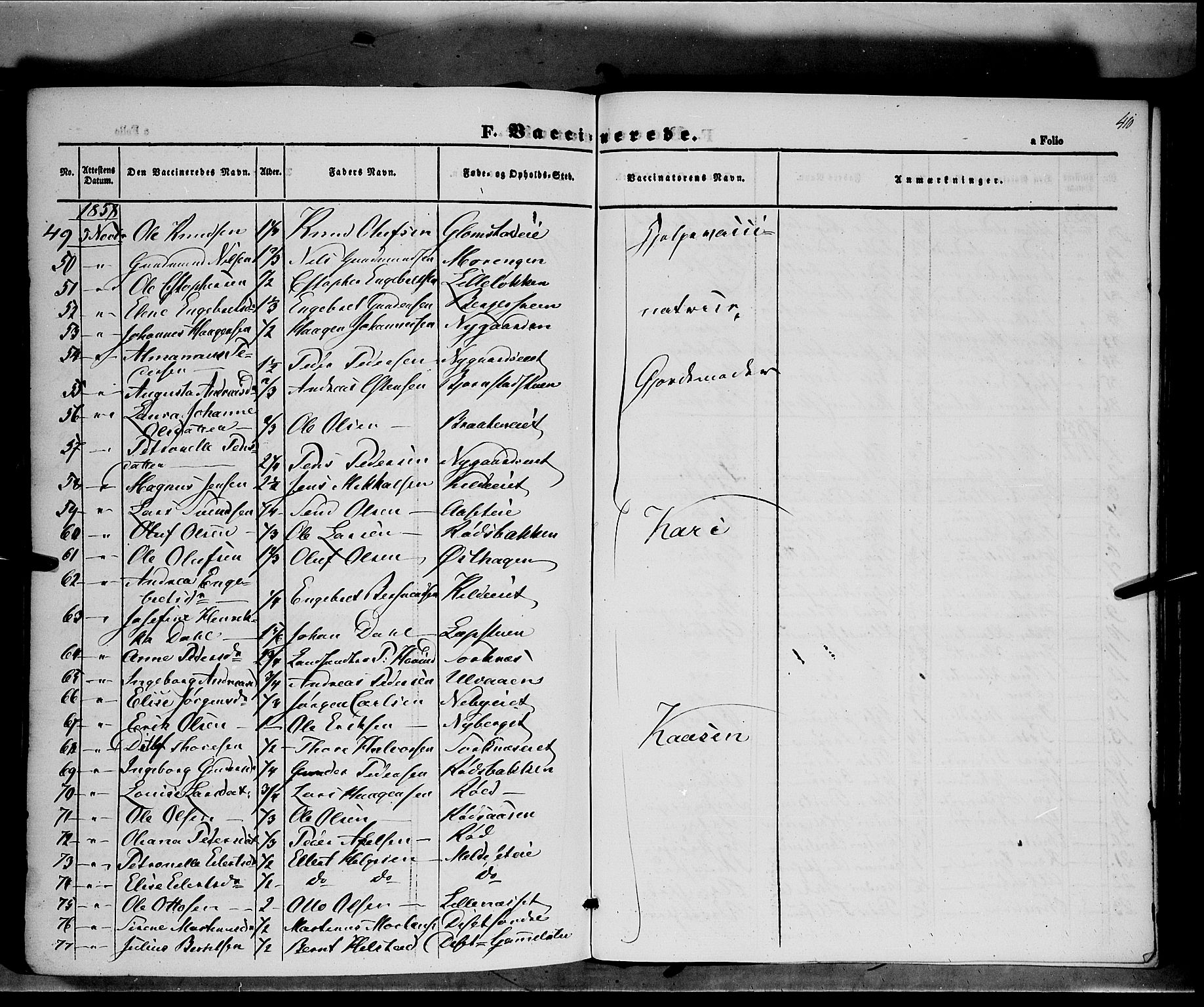 Åmot prestekontor, Hedmark, AV/SAH-PREST-056/H/Ha/Haa/L0006: Parish register (official) no. 6, 1842-1861, p. 410