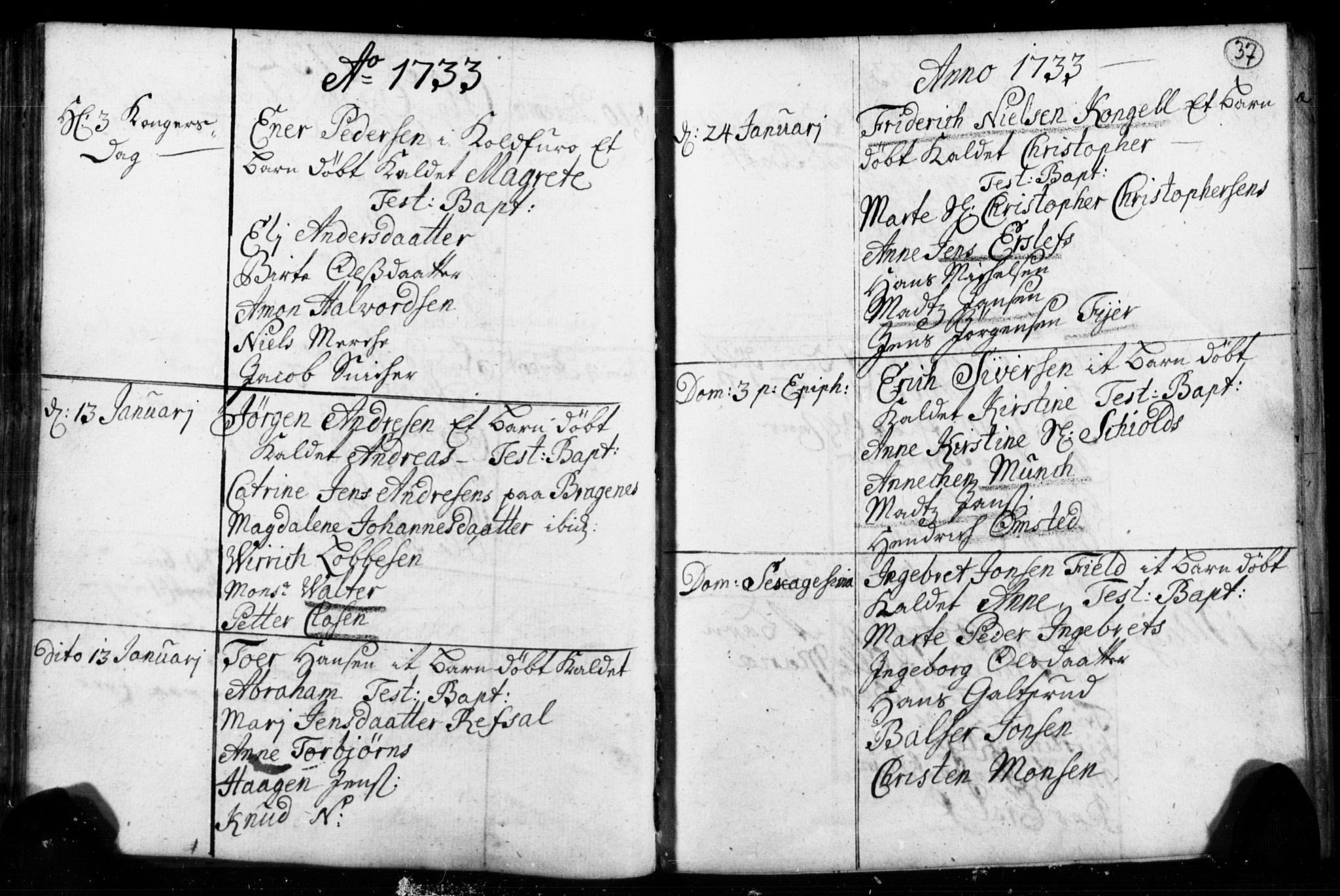 Strømsø kirkebøker, AV/SAKO-A-246/F/Fb/L0001: Parish register (official) no. II 1, 1725-1737, p. 37