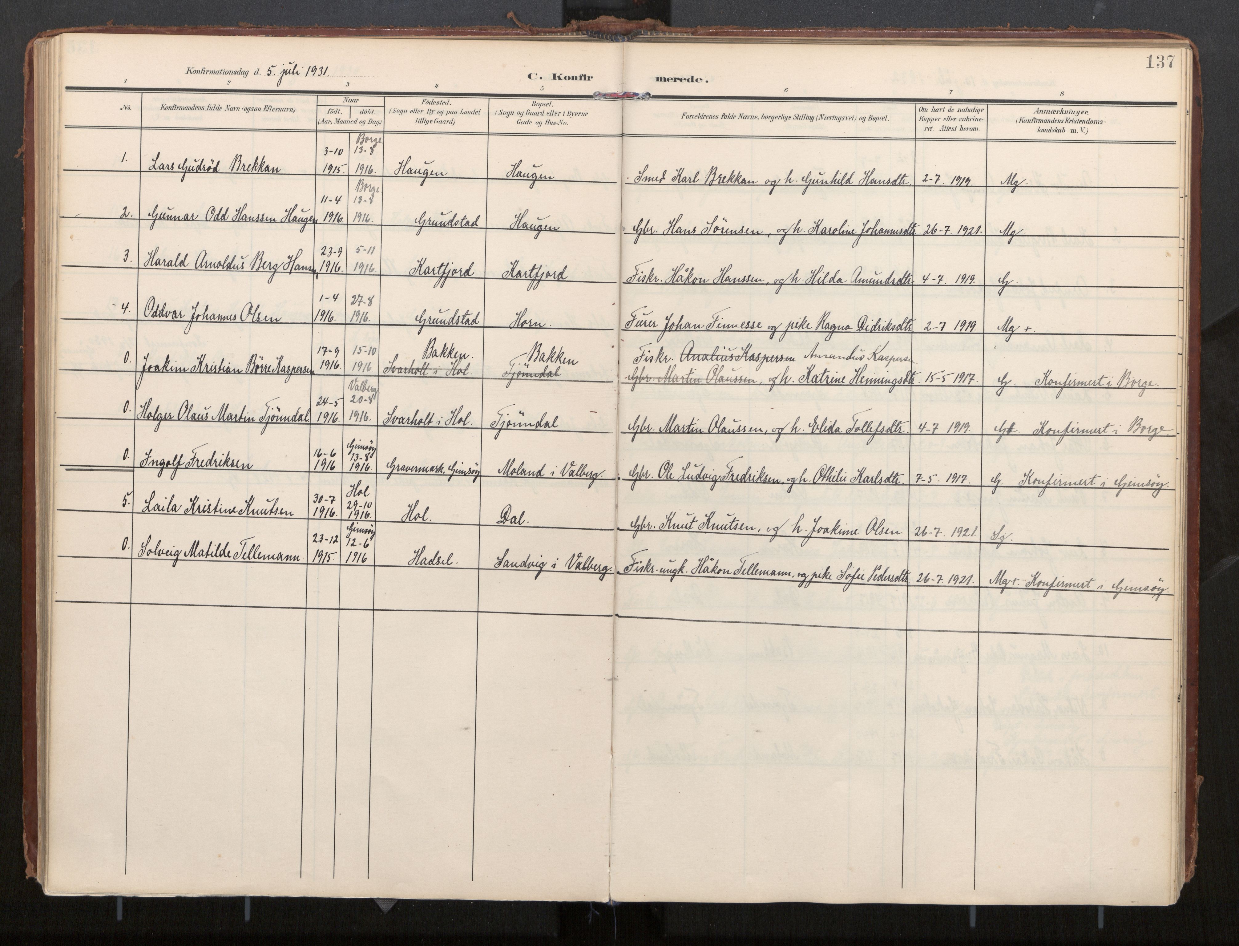 Ministerialprotokoller, klokkerbøker og fødselsregistre - Nordland, AV/SAT-A-1459/884/L1194: Parish register (official) no. 884A02, 1906-1937, p. 137